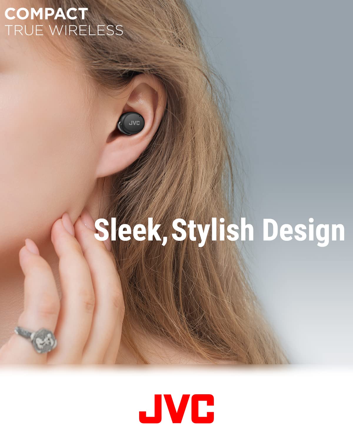 JVC HAA30TB True Wireless Earbuds with Active Noise Cancellation, Bluetooth 5.2, 21H Playtime - Low Latency Gaming & Movie Mode, Compact Comfort Fit (Black) | Perfect for Commuting, Workouts & Travel