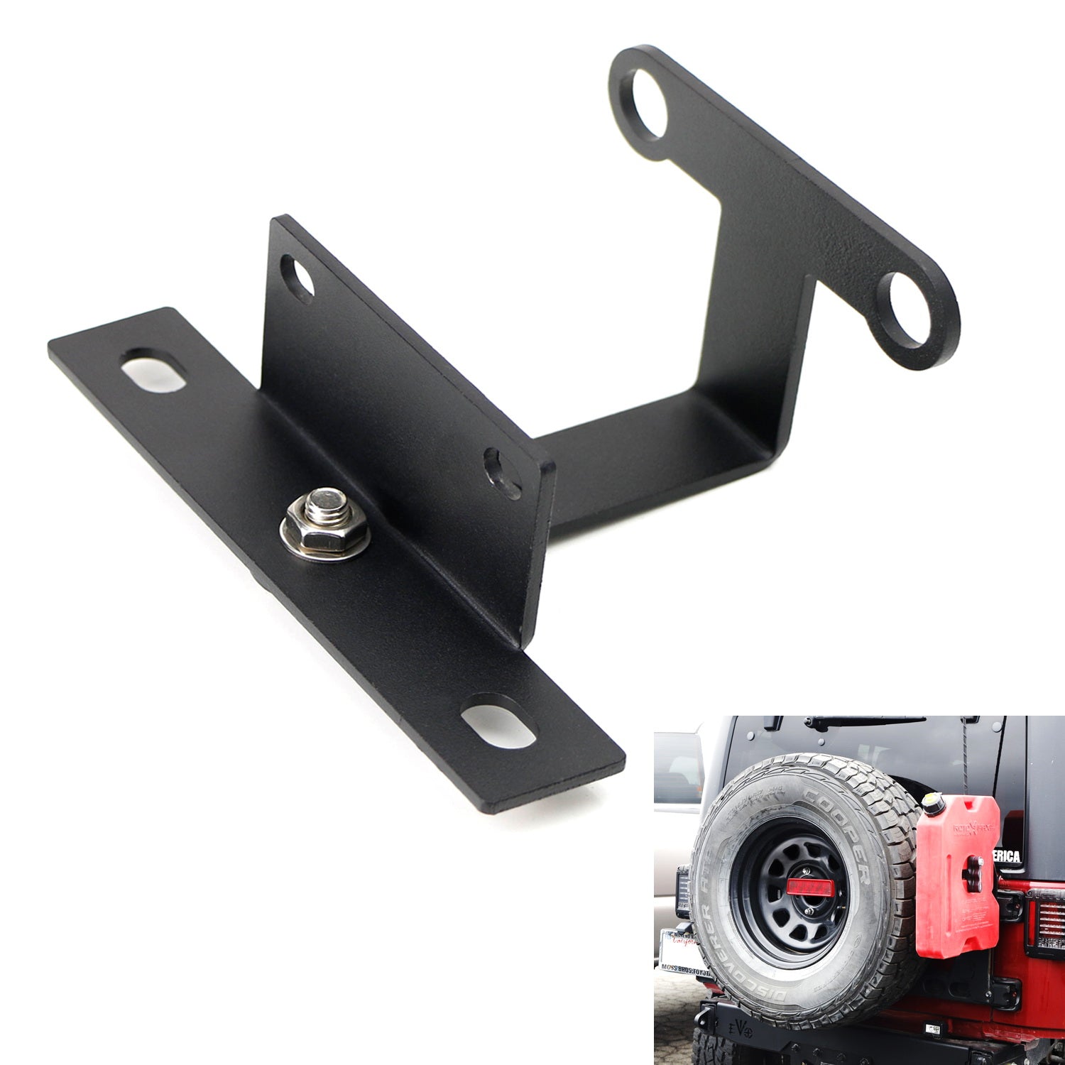 Jeep Wrangler JK 3rd Brake Light Relocation Bracket for 2007-2017 Models - Spare Tire Mounting Kit for Improved Visibility & Safety | Perfect for Off-Roading & Tailgate Accessories