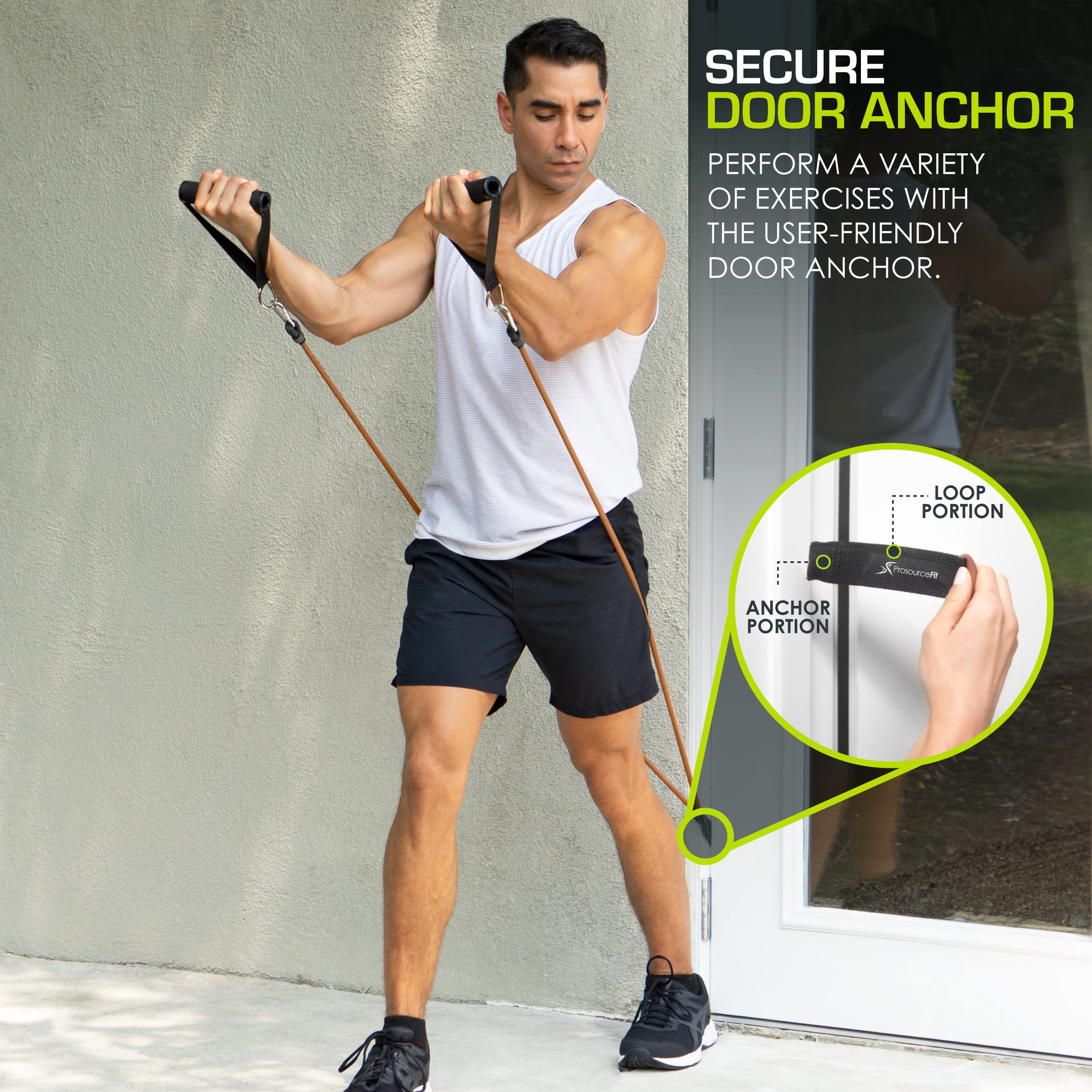 ProsourceFit Heavy Duty Stackable Resistance Bands Set - 12-16 LB Strength with Door Anchor & Exercise Guide | Full-Body Workout Equipment for Home Gym, Strength Training, Physical Therapy & Fitness Enthusiasts | Perfect for Toning, Muscle Building & Rehabilitation Exercises