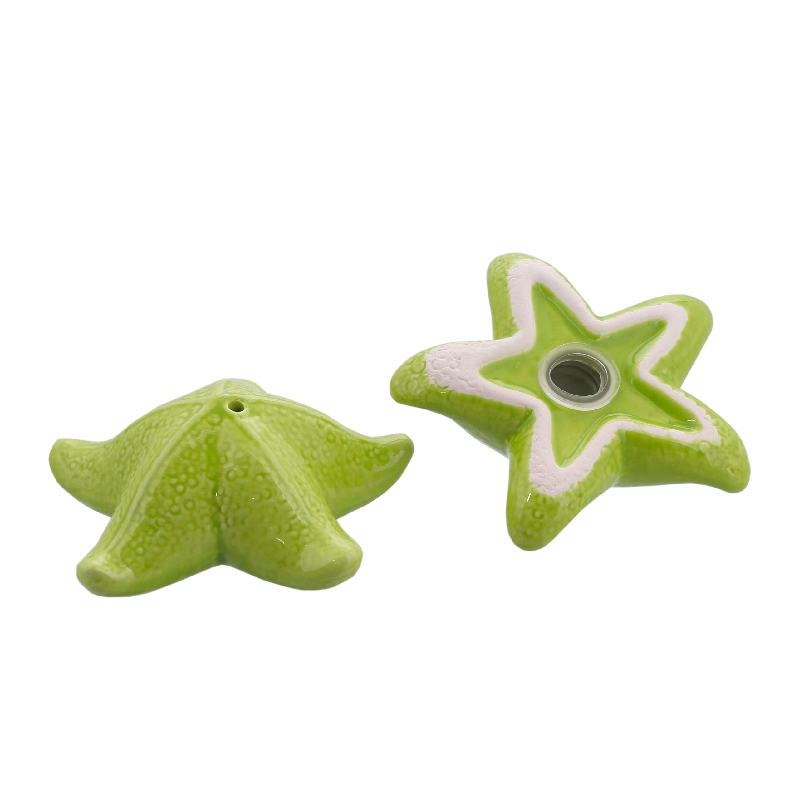 Ceramic Salt and Pepper Shakers Set - Starfish Shaped Kitchen Décor for Dining Table, Perfect for Beach House, Coastal Kitchen or Summer Party Decorations