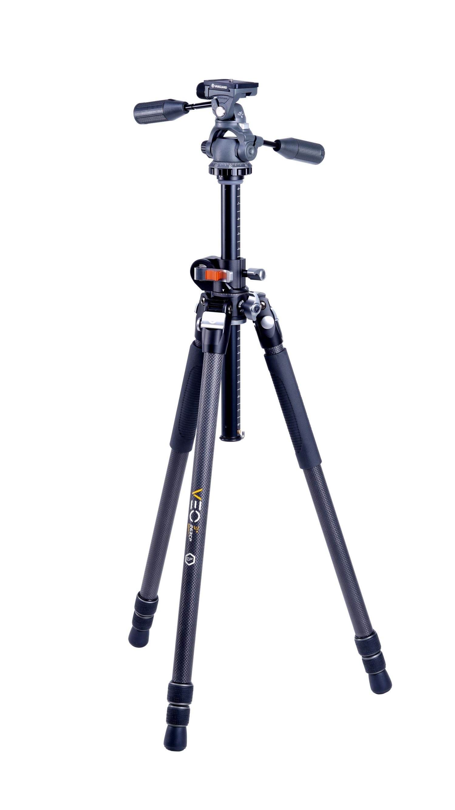 Professional VEO 3+ 263CP Carbon Fiber Tripod with Panhead - Lightweight & Stable for Overhead Shooting, Vlogging, Photography & Travel