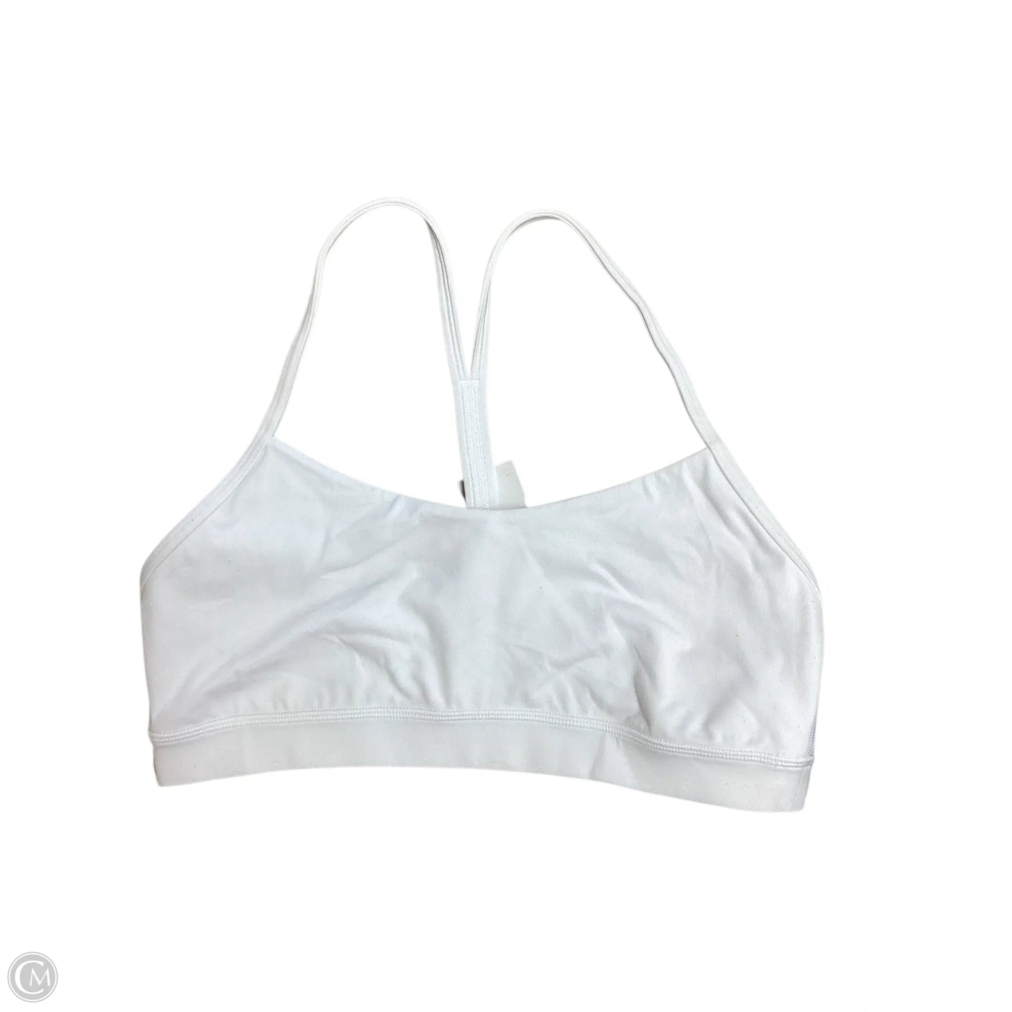 Lululemon Women's White Athletic Sports Bra Size 10 - High Support Workout Top for Running, Yoga & Gym