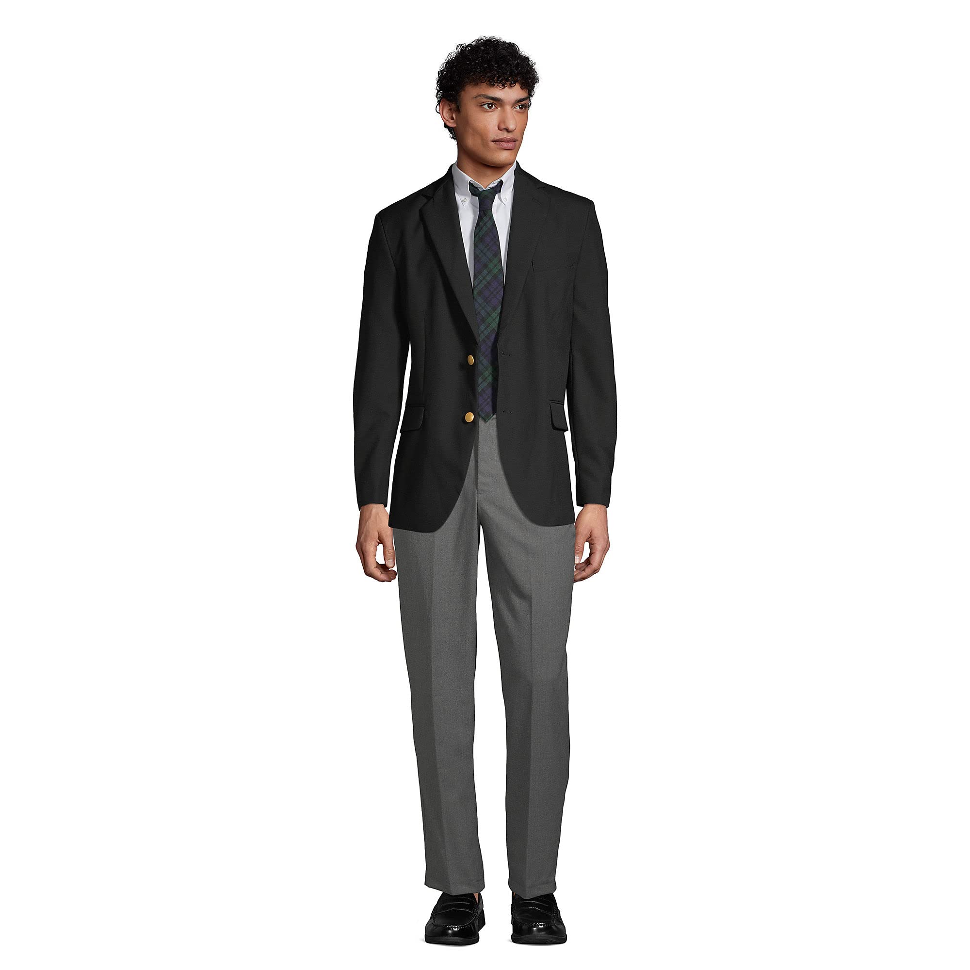 Lands' End Men's Hopsack Blazer for School Uniforms | Classic Fit Formal Jacket for Students & Professionals | Perfect for School, Office & Special Occasions