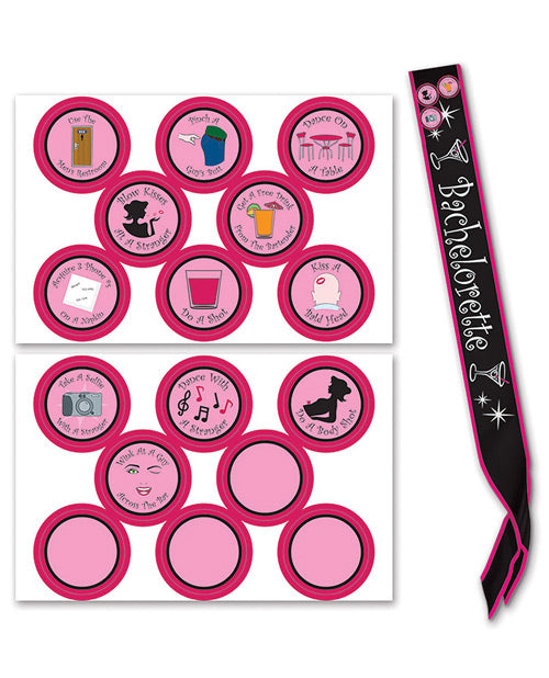 Bachelorette Sash with Stick-On Badges - Perfect for Bachelorette Parties, Bridal Showers & Girls' Night Out