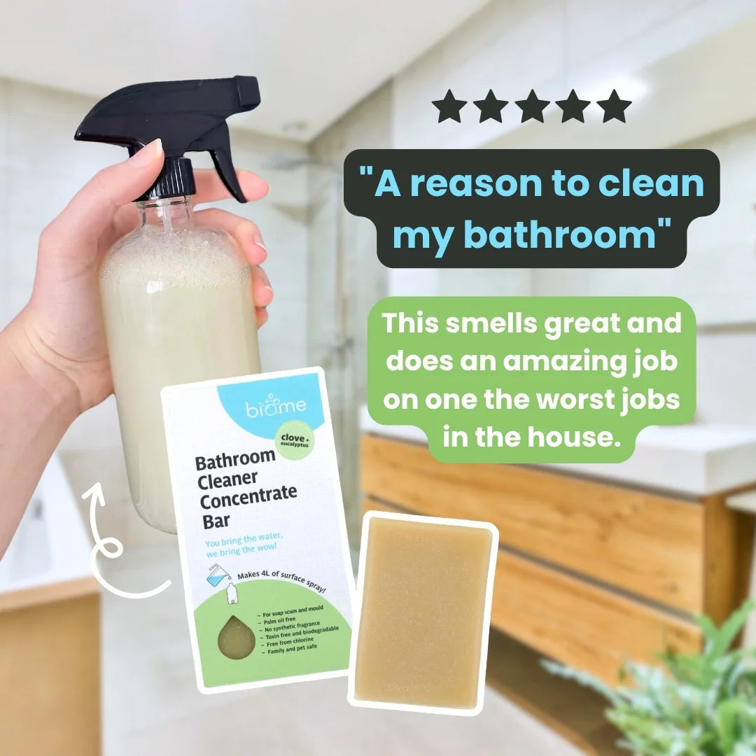 Biome Bathroom Cleaner Concentrate Bar - Clove & Eucalyptus Scent | Eco-Friendly Toilet, Shower & Sink Cleaning | Natural Bathroom Deodorizer