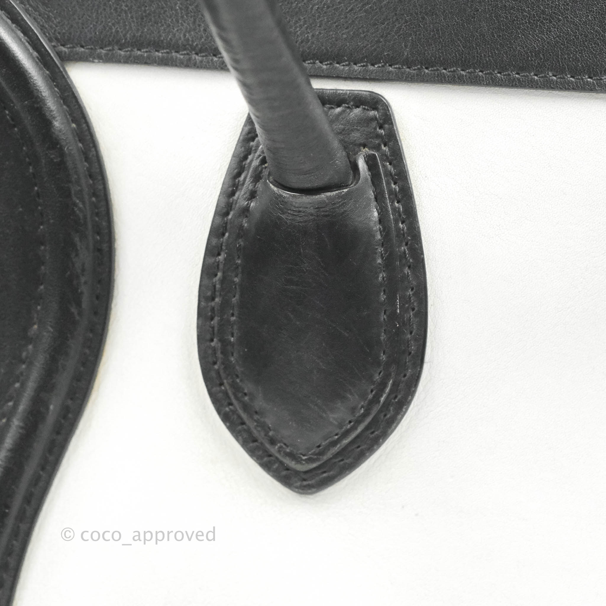 Celine Mini Luggage Bag in Black, White & Brown Calfskin Leather - Perfect for Travel, Work & Everyday Luxury Handbag