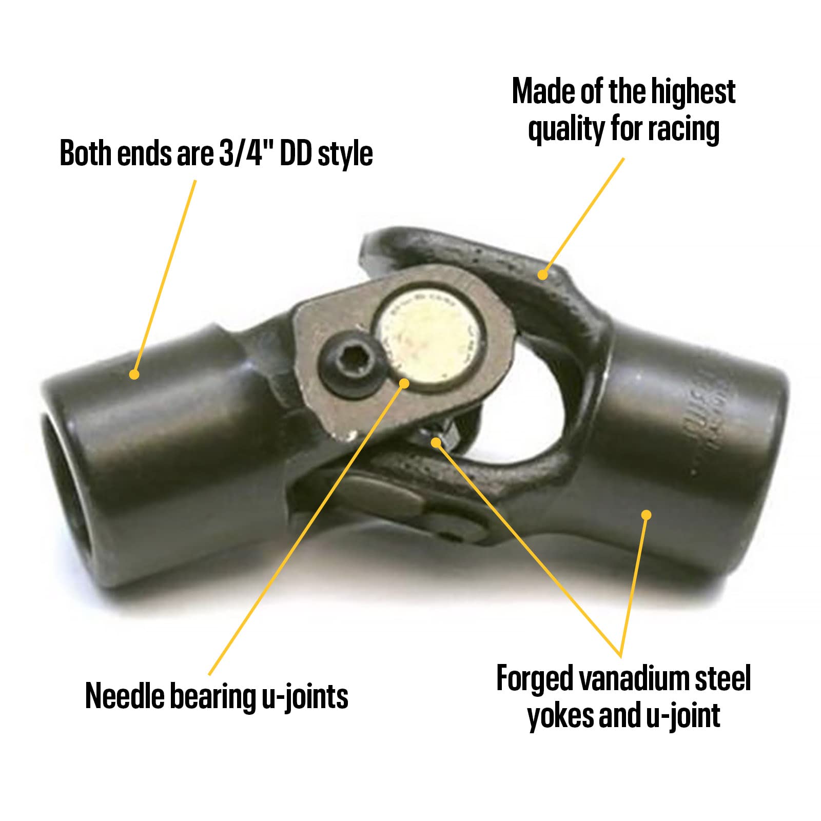 Sweet Mfg Steering U-Joint - 3/4 Inch DD & 22 Inch Shaft - Heavy Duty Universal Joint for Boats, Tractors, and Off-Road Vehicles