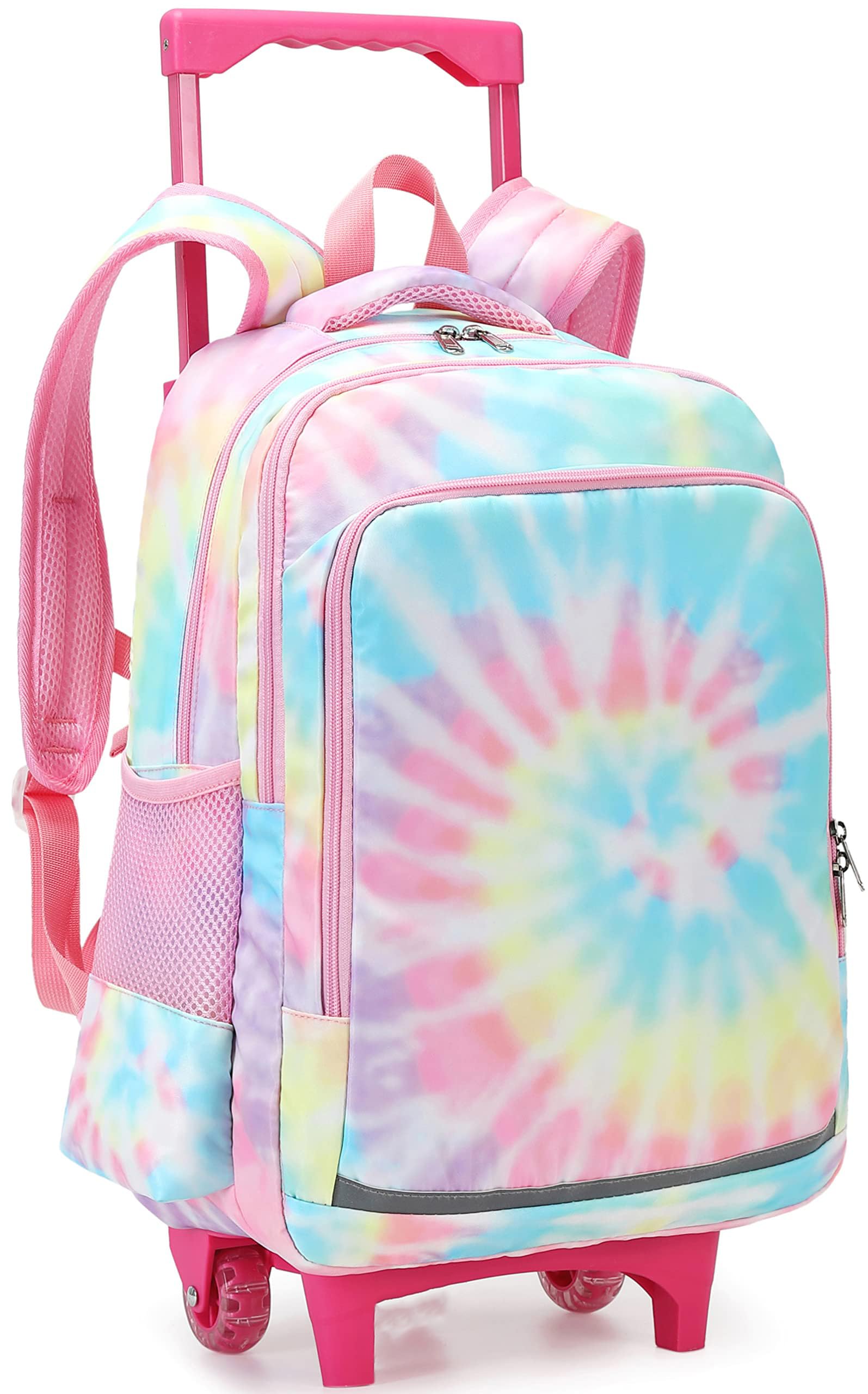 CAMTOP 18 Inch Rolling Backpack for Girls - Wheeled School Bag with Retractable Handle, Travel Carry-On Luggage for Kids | Perfect for School, Travel, and Daily Commute
