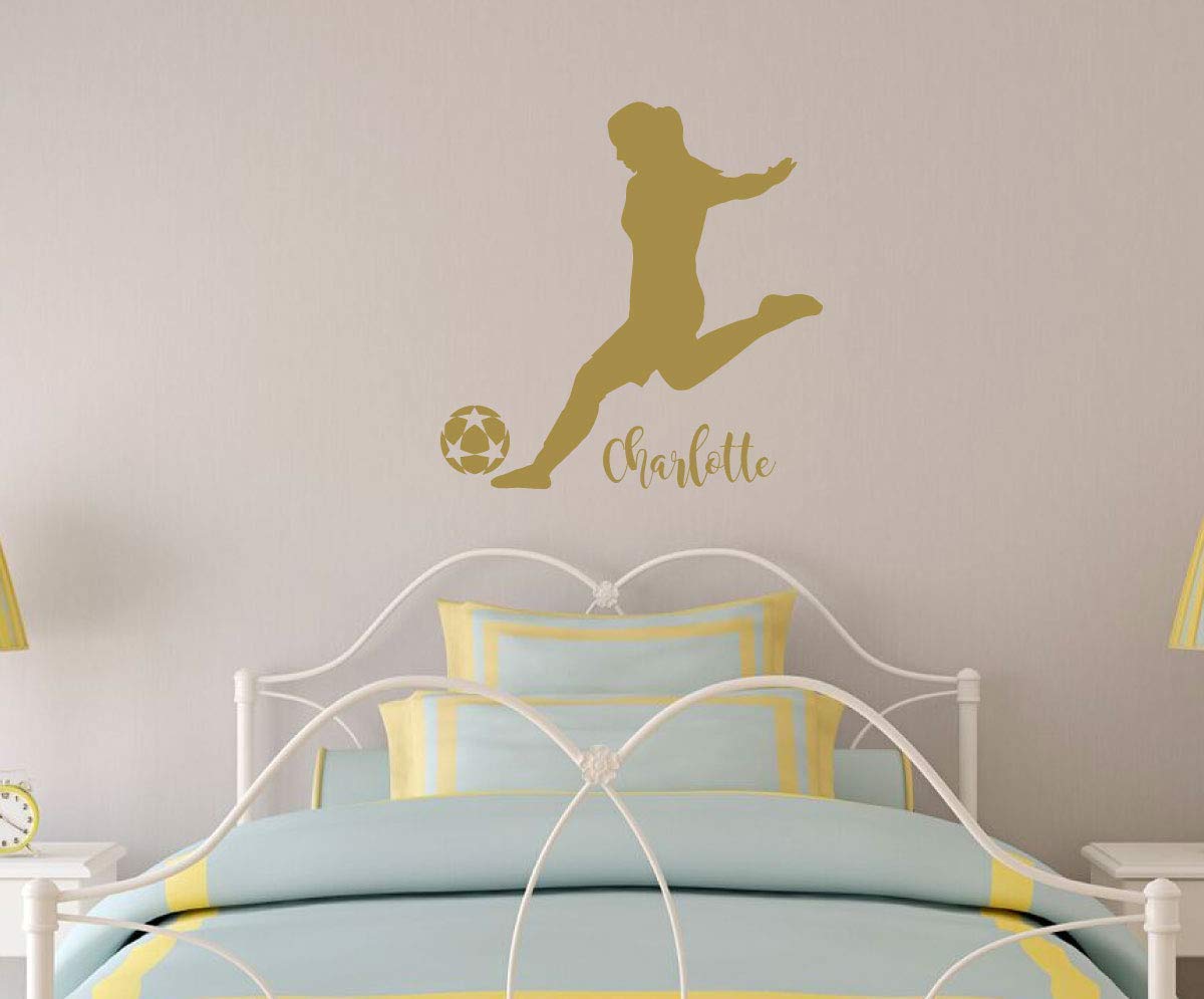 Vinyl Soccer Wall Decal Sticker - Sports Room Decor for Teen Girls & Boys - Perfect for Bedroom, Playroom & Game Room Decorations