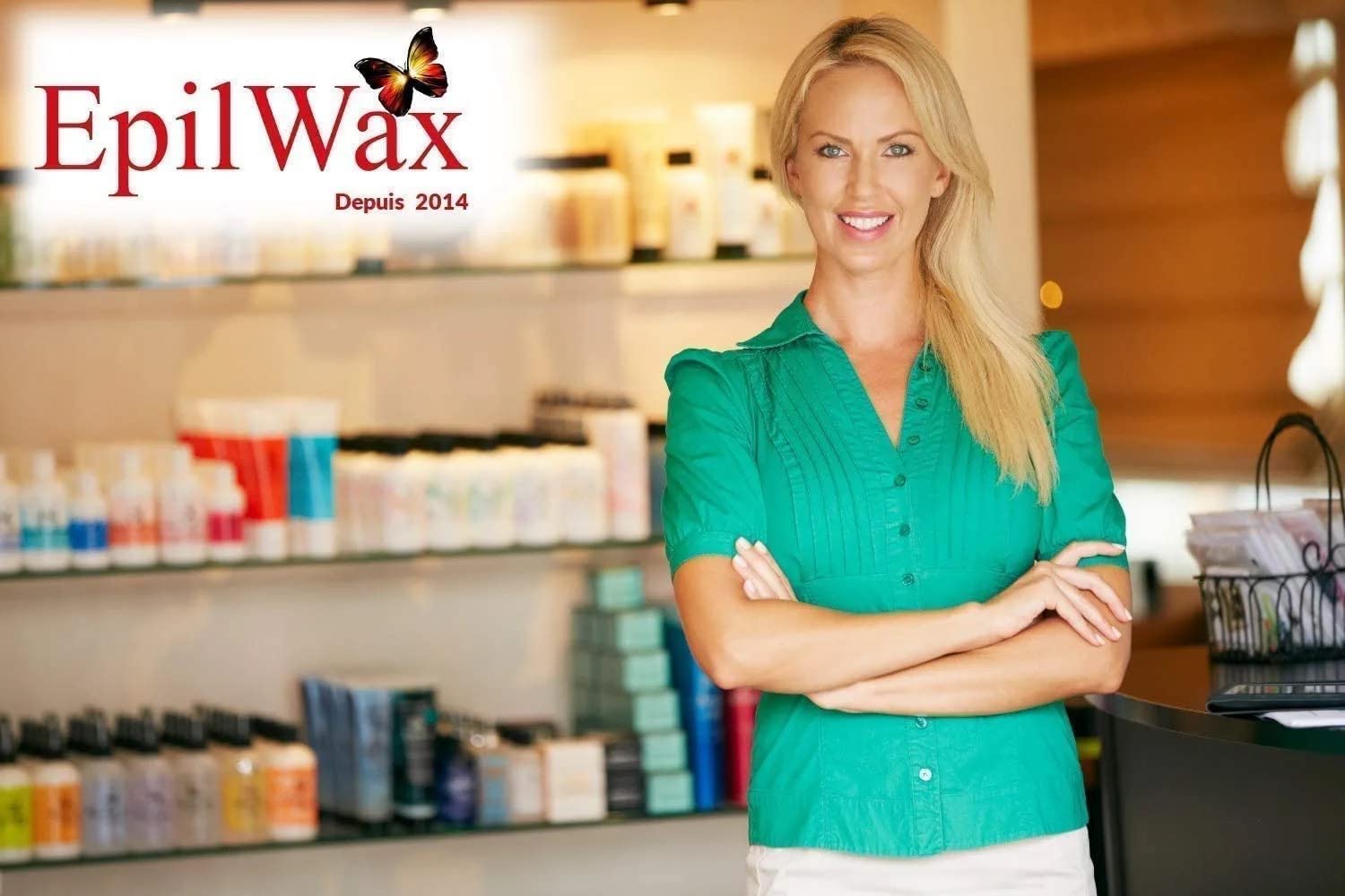 EPILWAX S.A.S Disposable Wax Roll-On Set of 24 - White Wax Strips for Legs, Armpits & Body Hair Removal - Smooth Skin at Home or Salon