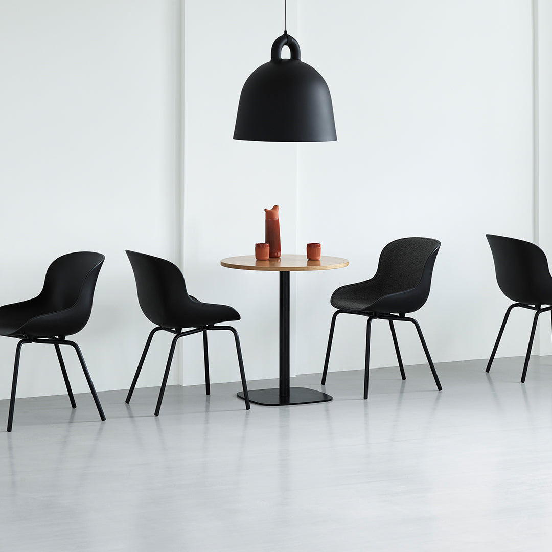 Modern Hyg Side Chair with Steel 4-Leg Base & Upholstered Seat - Perfect for Dining Room, Kitchen, Office or Small Space Decor