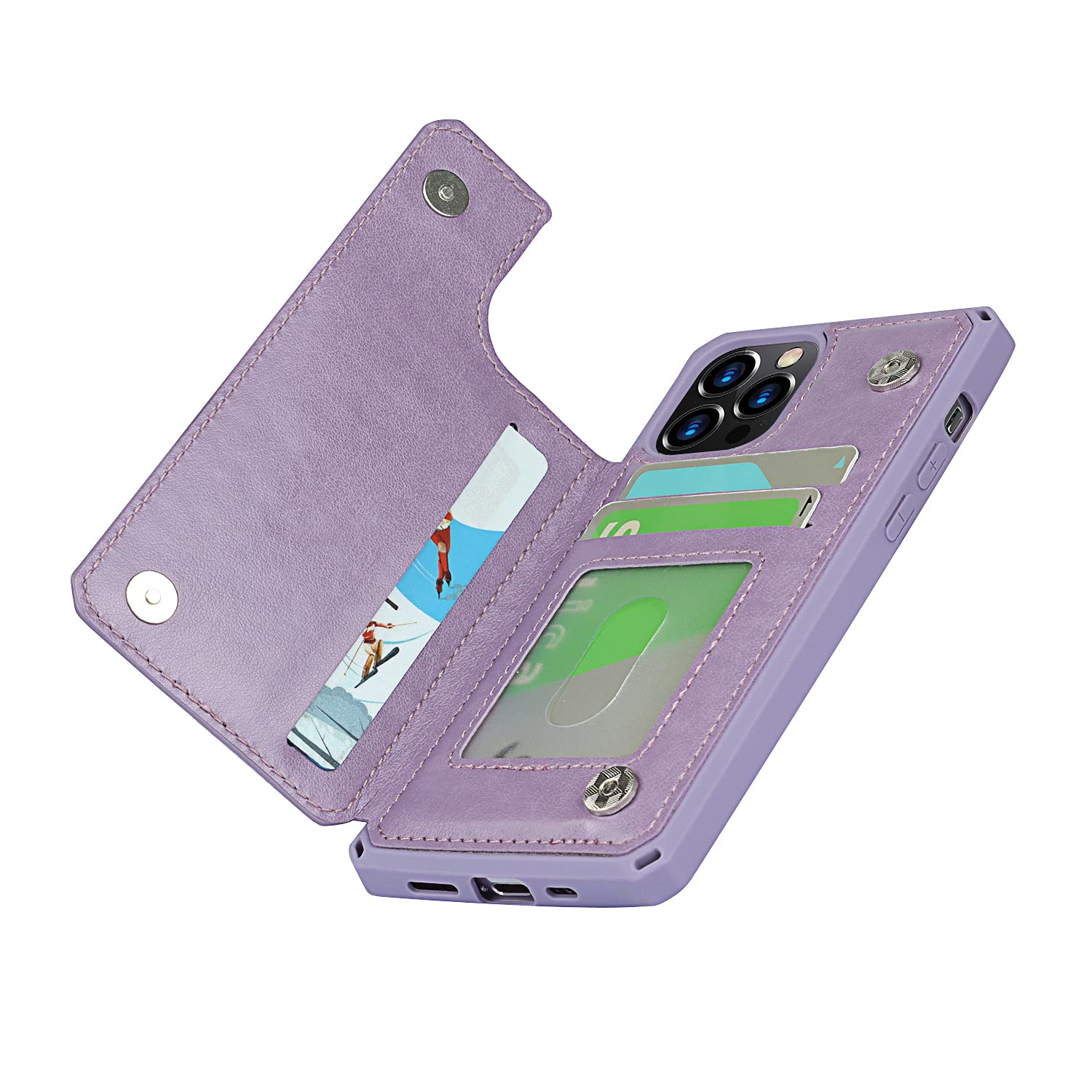 Premium Leather Shockproof Wallet Case for iPhone 12/12 Pro (6.1