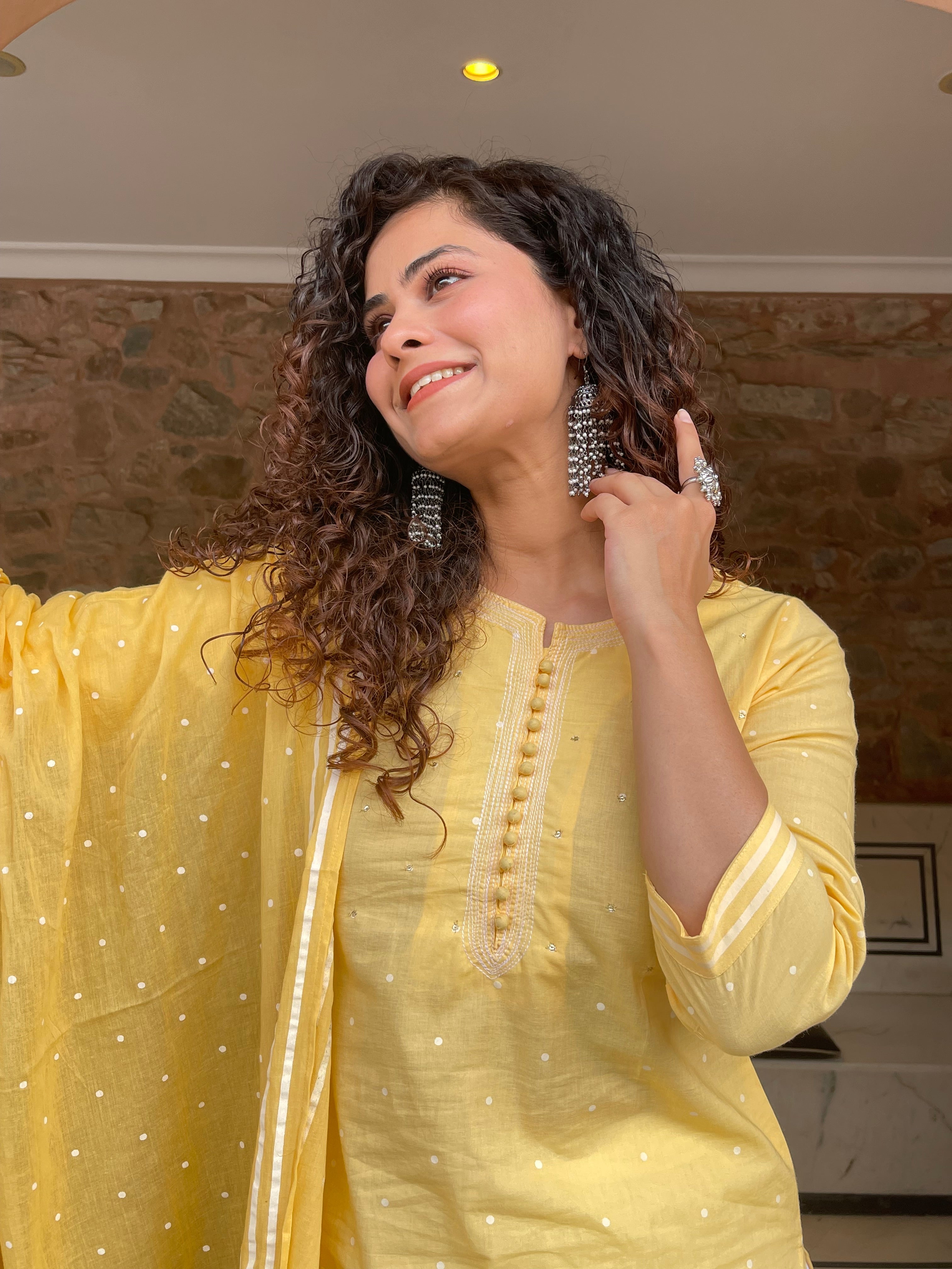 Stylish Yellow Embroidered Dupatta Suit Set for Women - Traditional Indian Ethnic Wear for Weddings, Festivals & Special Occasions