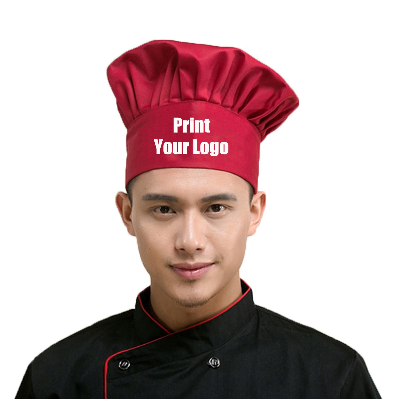 Personalized Custom Chef Hat - Adjustable Elastic Baker Kitchen Cooking Cap - Breathable & Comfortable for Professional Chefs & Home Cooking Enthusiasts - Perfect for Restaurants, Bakeries & Culinary Schools