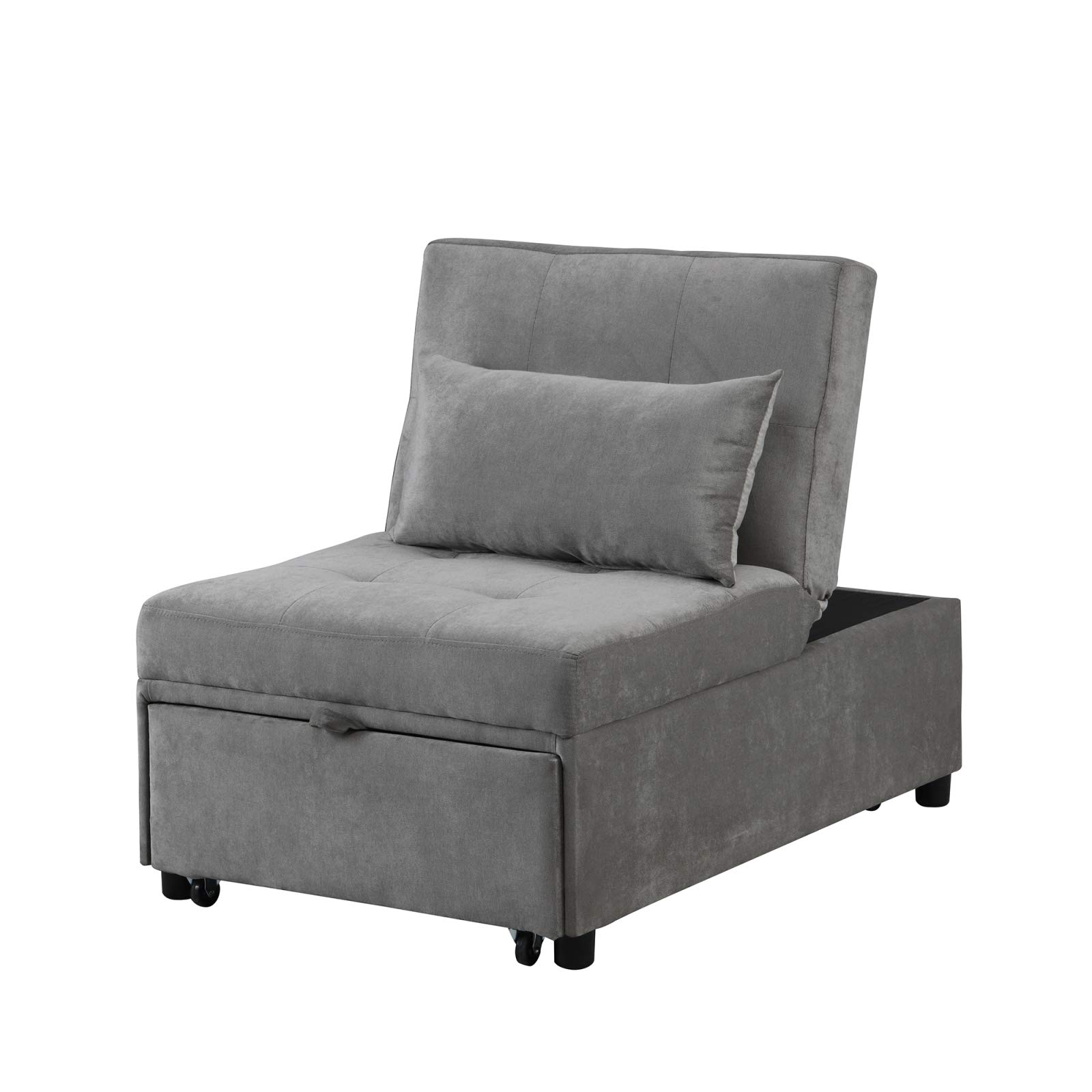 YLSZHY Convertible Folding Ottoman Sofa Bed - Multi-Functional Recliner Chair with Adjustable Backrest & Pillow - Perfect for Small Spaces, Living Room, Apartment, Office & Guest Room - Great for Lounging, Napping and Extra Seating