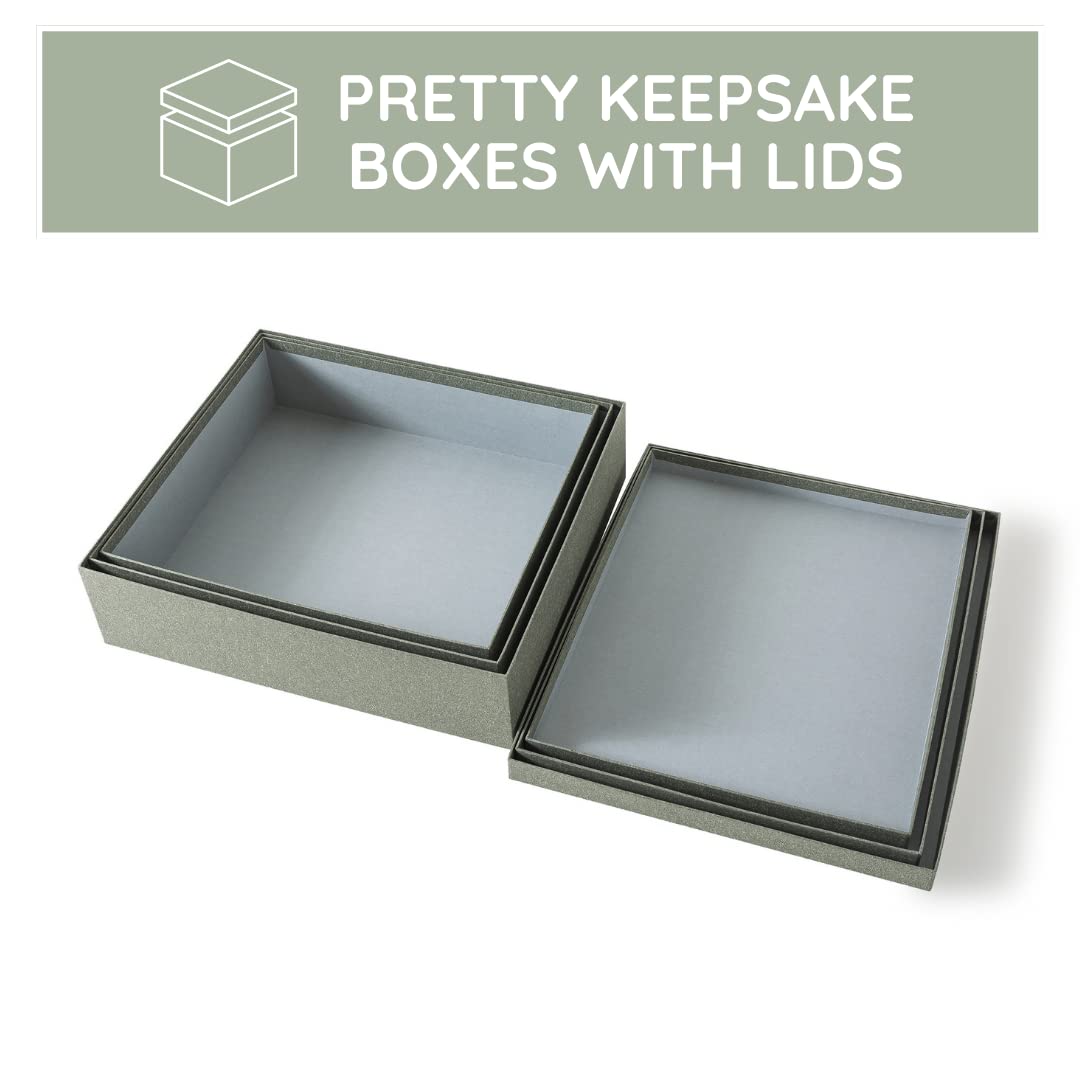 Decorative Storage Box Set for Keepsakes & Photos - Home & Office Organizer