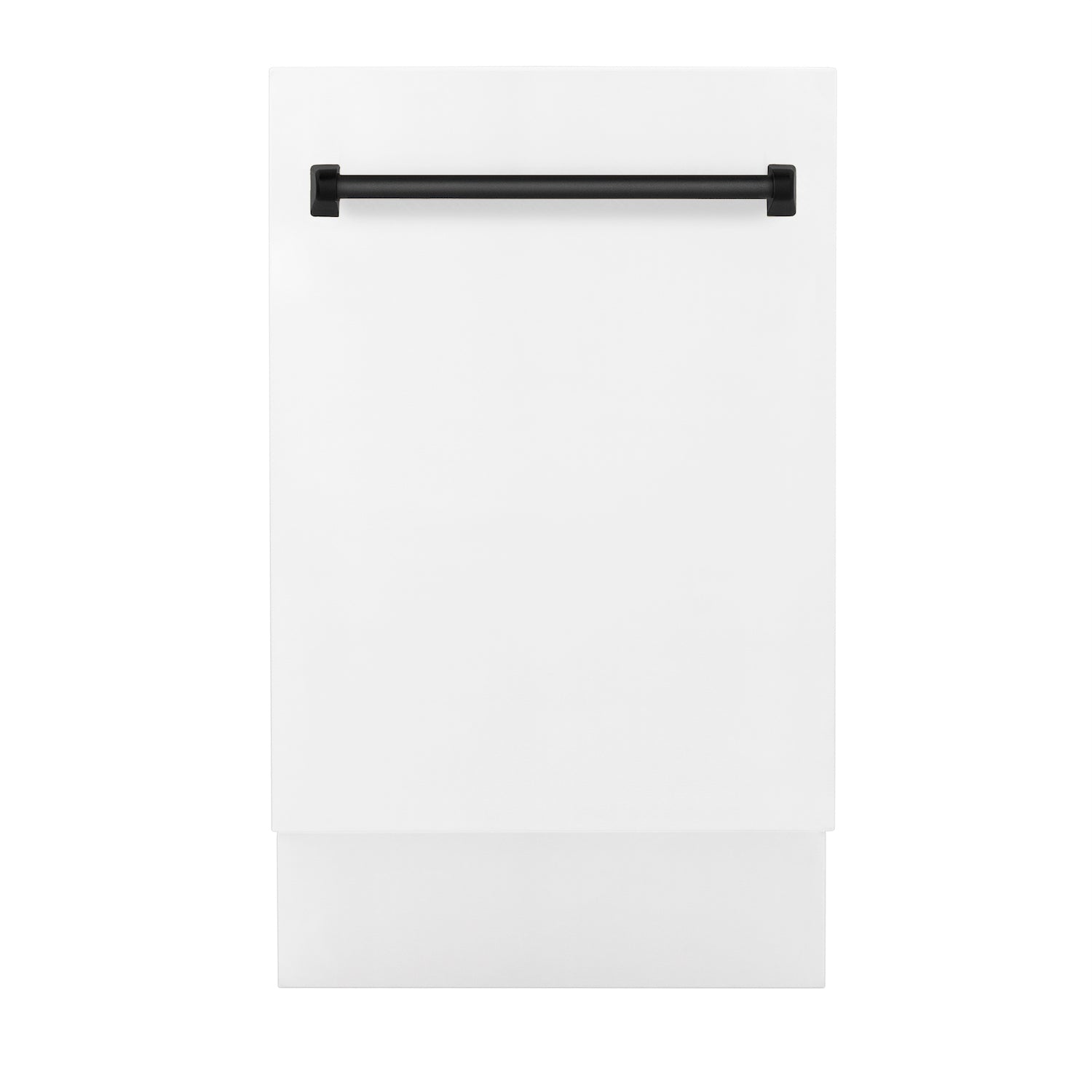 ZLINE Autograph Edition 18 Inch Compact Dishwasher with 3rd Rack - White Matte Finish & Matte Black Handle, Ultra Quiet 51dBa - Perfect for Small Kitchens, Apartments, and RV Living (DWVZ WM 18 MB)