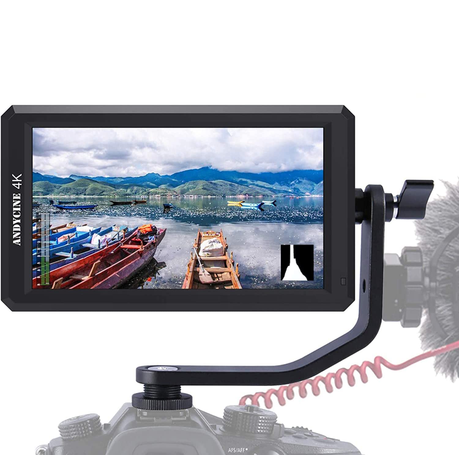 ANDYCINE A6 5.7 Inch Full HD 1920x1080 HDMI Field Monitor with DC 8V Power Output & Swivel Arm - Compatible with Sony, Nikon, Canon DSLR Cameras and Gimbals - Perfect for Outdoor Filming, Vlogging, and Professional Photography