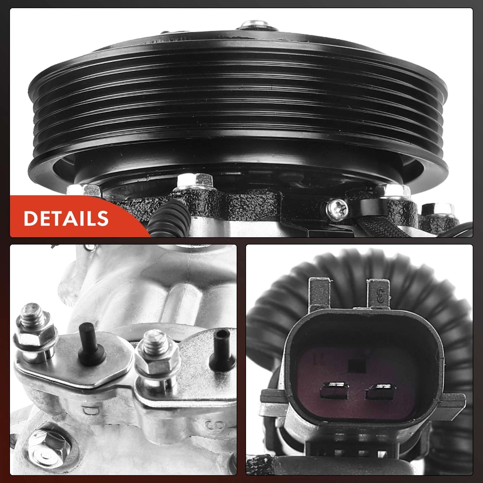 Premium AC Compressor with Clutch for 2002-2005 Jeep Liberty 3.7L SUV - High Performance Replacement Part for Smooth Cooling in Hot Weather