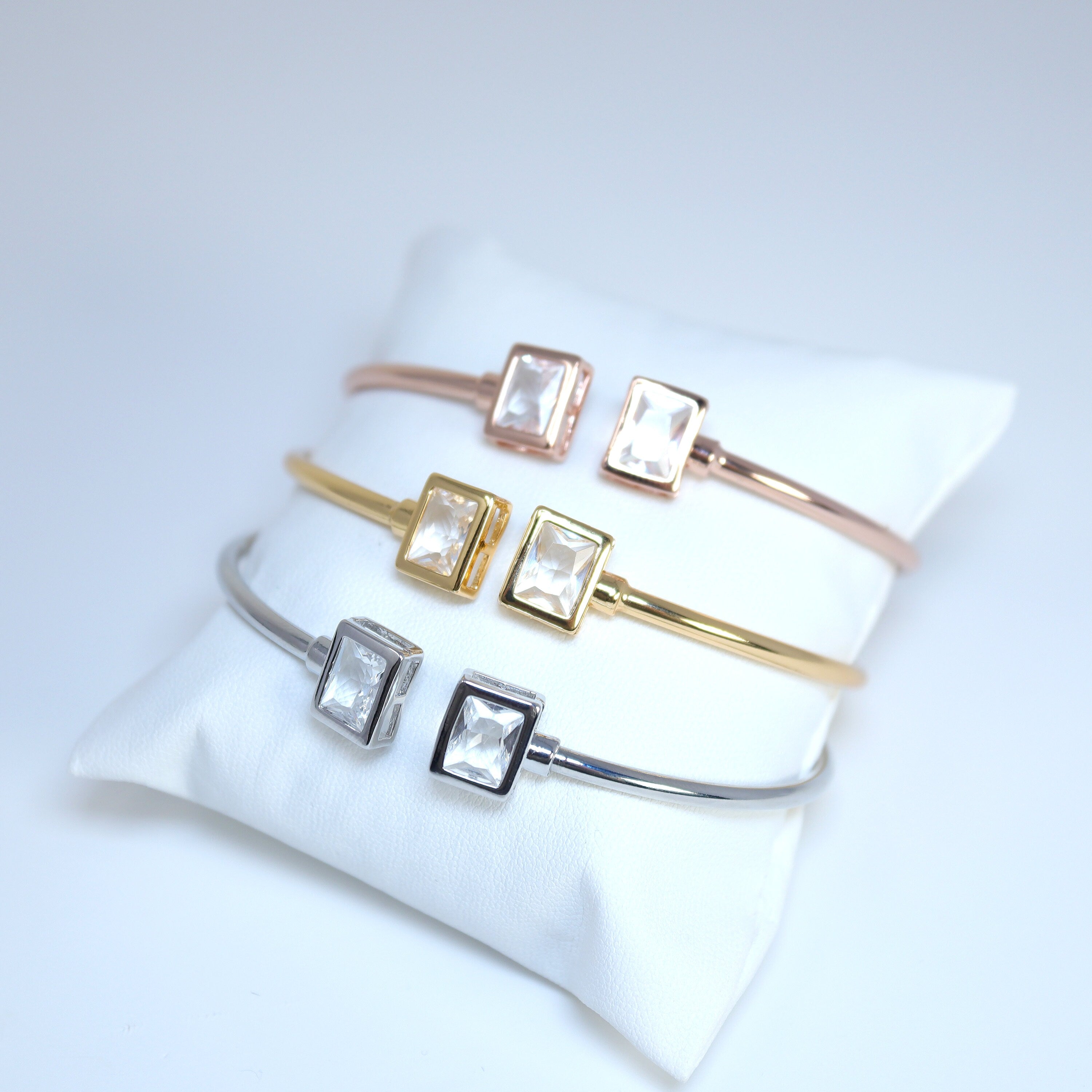 Elegant CZ Dainty Bangle Bracelet for Bridesmaid Proposal - 