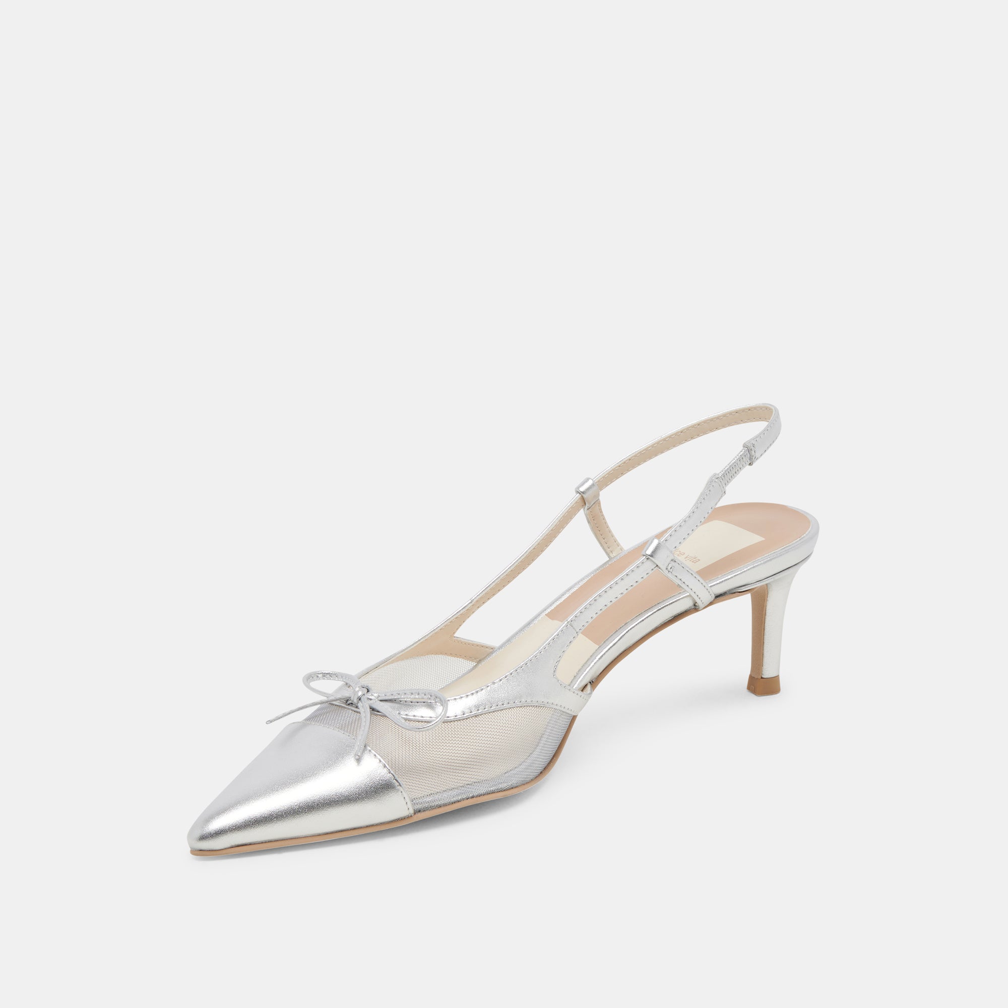 KANDI Women's Silver Mesh High Heels - Elegant Party & Evening Dress Shoes for Weddings, Prom, and Special Occasions
