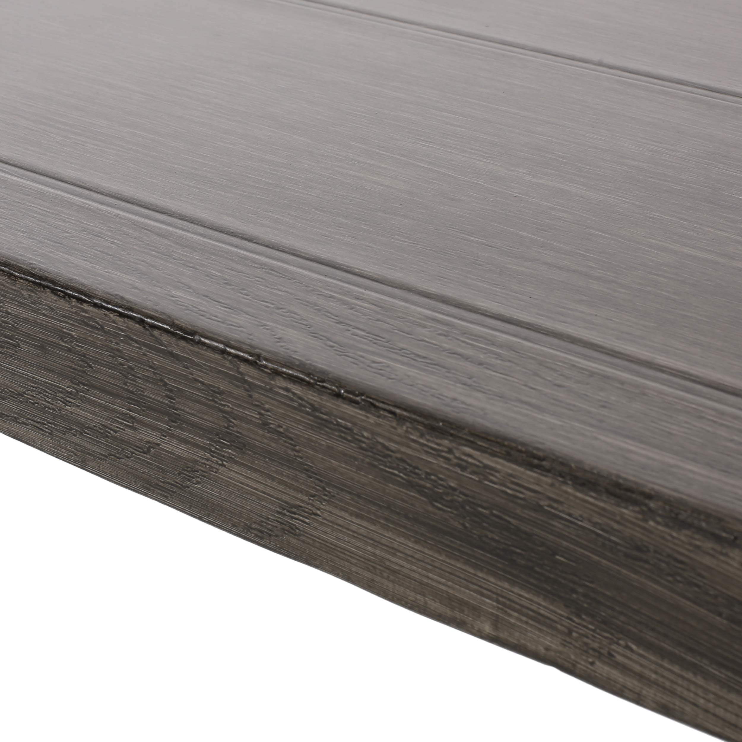 Christopher Knight Home Marcus Outdoor Modern Industrial Aluminum Dining Table - Gray & Matte Black - Perfect for Patio, Garden, and Backyard Dining