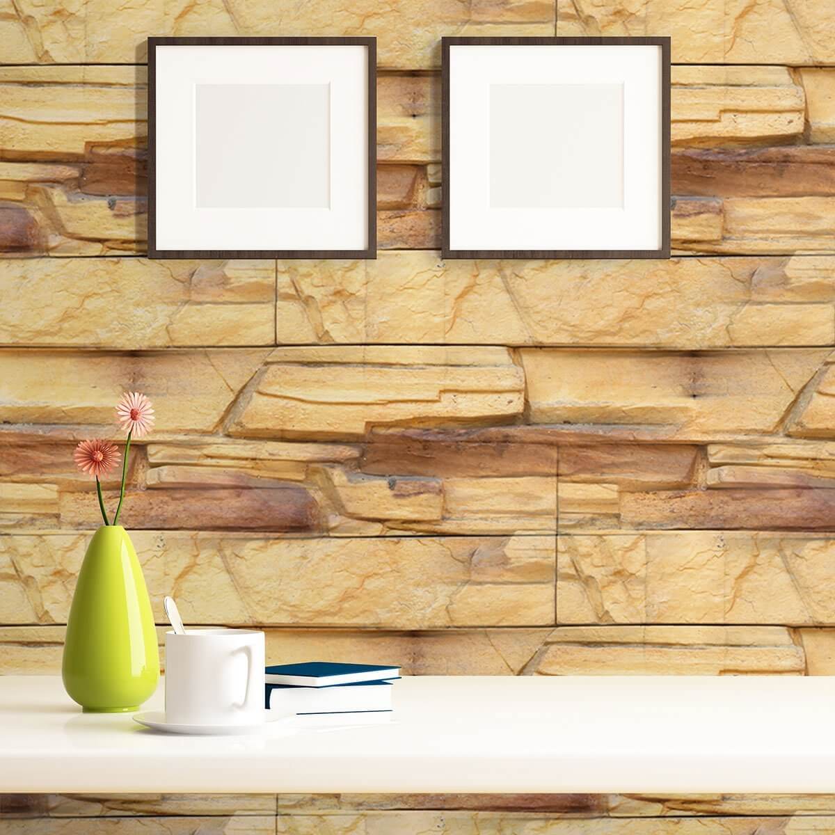 Tan and Brown Granite Texture Peel and Stick Removable Wallpaper - Self-Adhesive Decorative Wall Covering for Home Office, Kitchen Backsplash, and Accent Walls