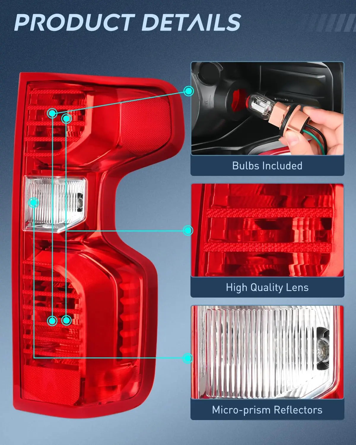 2020-2023 Chevy Silverado 1500/2500HD/3500HD Passenger Side Taillight Assembly - OE Style Replacement Rear Lamp for Improved Visibility & Safety | Perfect for Night Driving, Towing & Off-Road Adventures