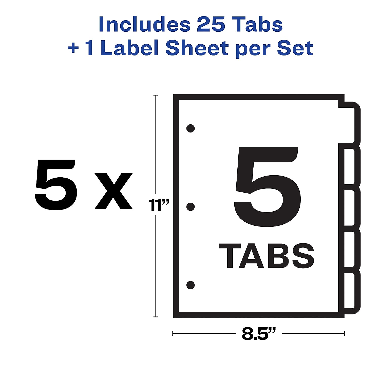 AVERY AVE11492 Big Tab Index Maker Clear Label Dividers - 8-Tab Set for Office, School & Home Organization | Durable Plastic Dividers for Binders, Files & Notebooks