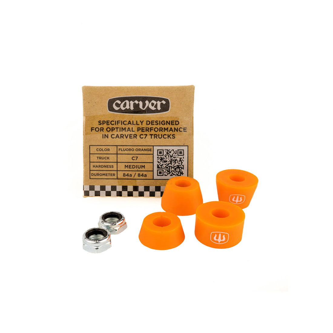 Premium Carver C7 Bushing Set - Medium Hardness (90A) for Smooth Skateboard & Longboard Rides - Perfect for Cruising, Carving & Downhill Control