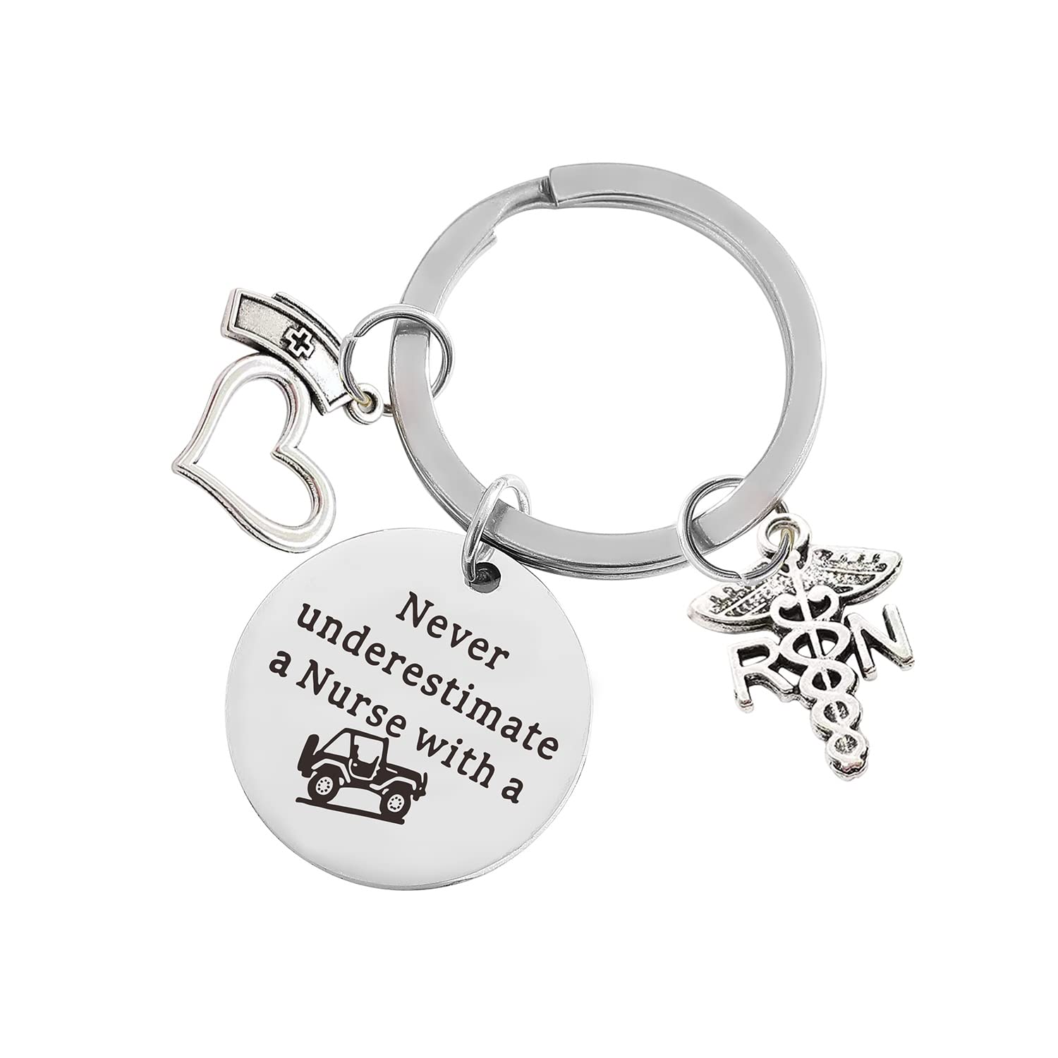 Nurse Keychain - Cute Nurse Appreciation Gift for Birthday, Graduation, Christmas, Thank You - Perfect for Nurses, Medical Students, Healthcare Workers (Ideal for Key Rings, Backpacks, Scrubs & Nurse Gifts)