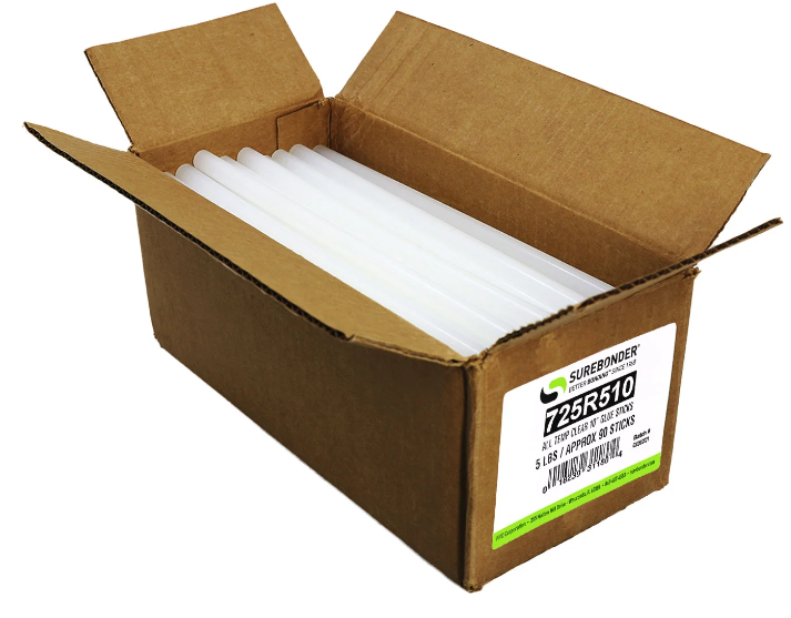 10-Inch Full Size Clear Hot Glue Sticks - 5 lb Bulk Box (Approx 90 Pieces) for DIY Crafts, Woodworking & Home Repairs