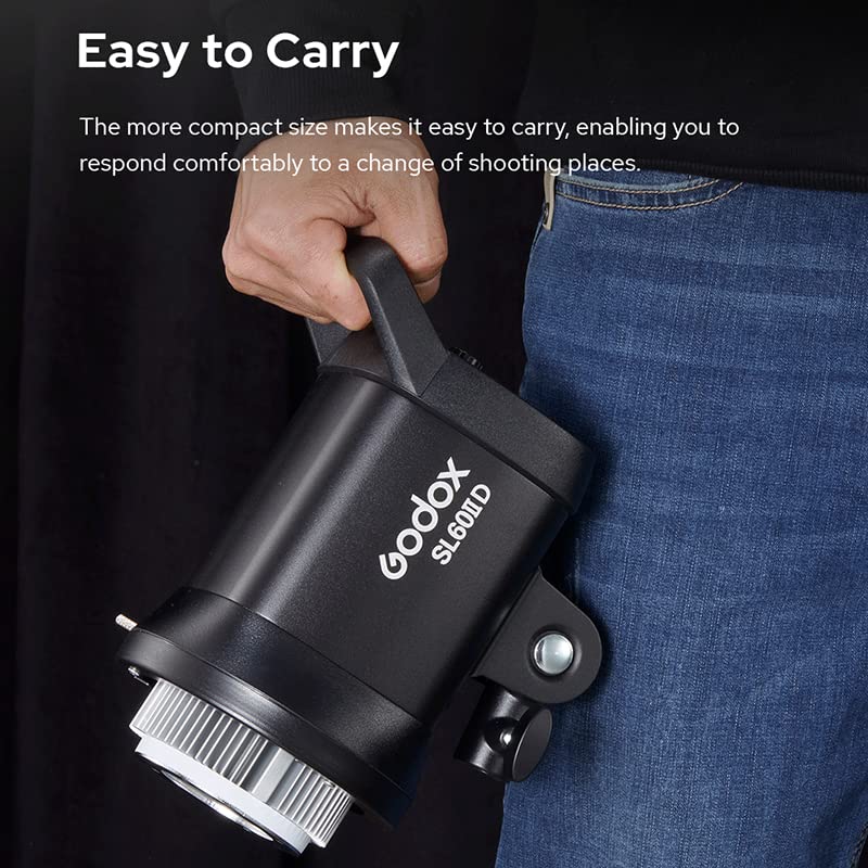 Godox SL-60W Upgraded Version SL60IID 70W LED Video Light with 8 FX Effects, APP Control & Bowens Mount - Portable Continuous Lighting for YouTube Videos, Live Streaming, Photography, and Studio Shooting
