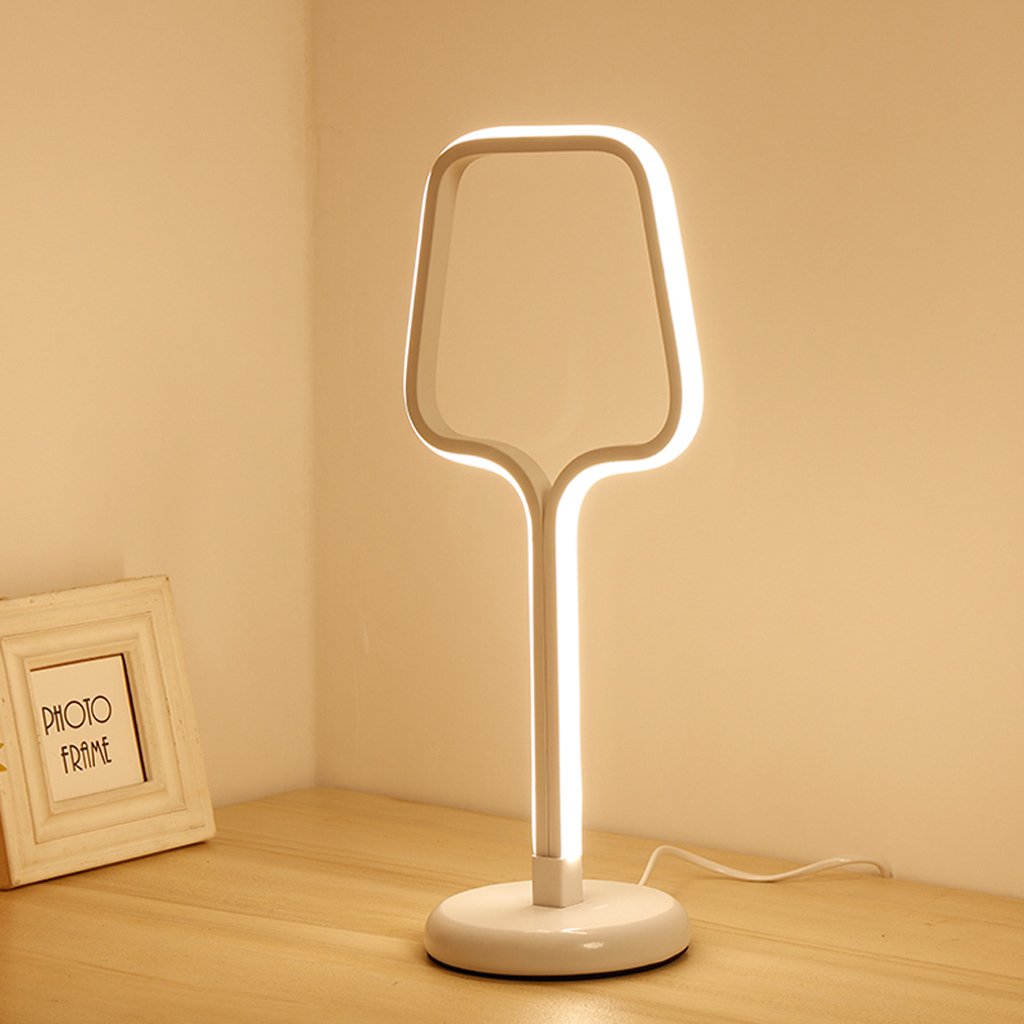 Modern Creative LED Bedside Lamp - Eye-Caring Night Light for Bedroom, Study, Office - Simple Stylish Table Lamp for Living Room, Hotel, Desk Decor (White) - Perfect for Reading, Working & Relaxing