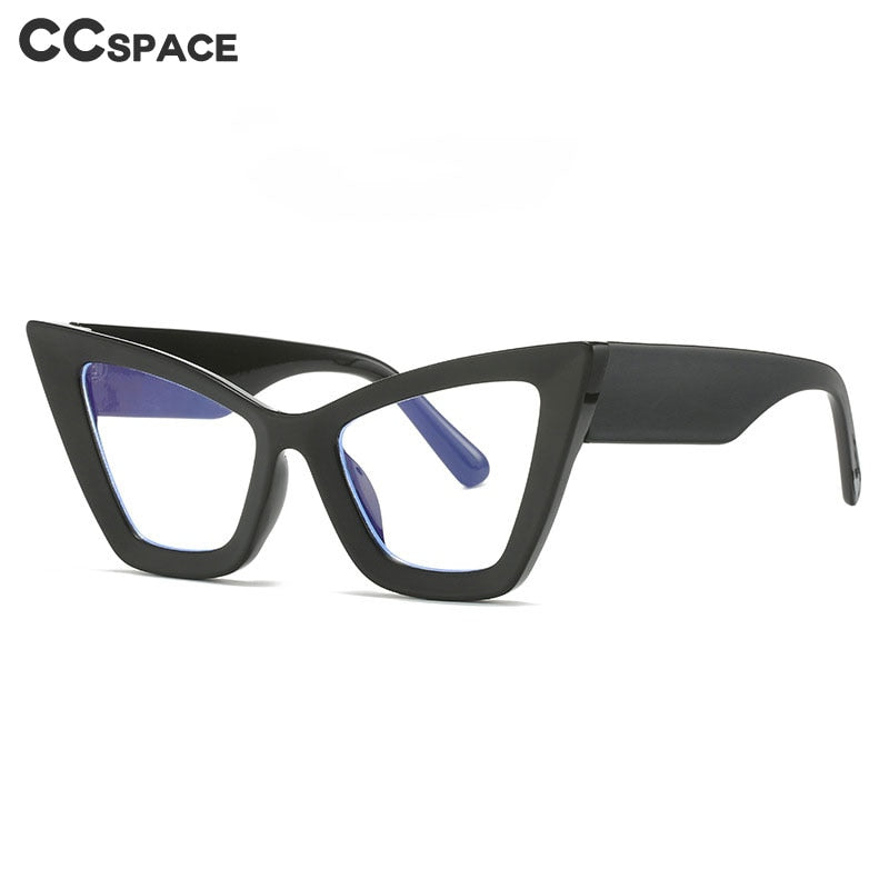 CCspace Women's Full Rim Oversized Square Cat Eye PC Eyeglasses 56294 - Stylish Retro Glasses for Women, Lightweight & Durable, Perfect for Office, Reading & Fashion Accessories