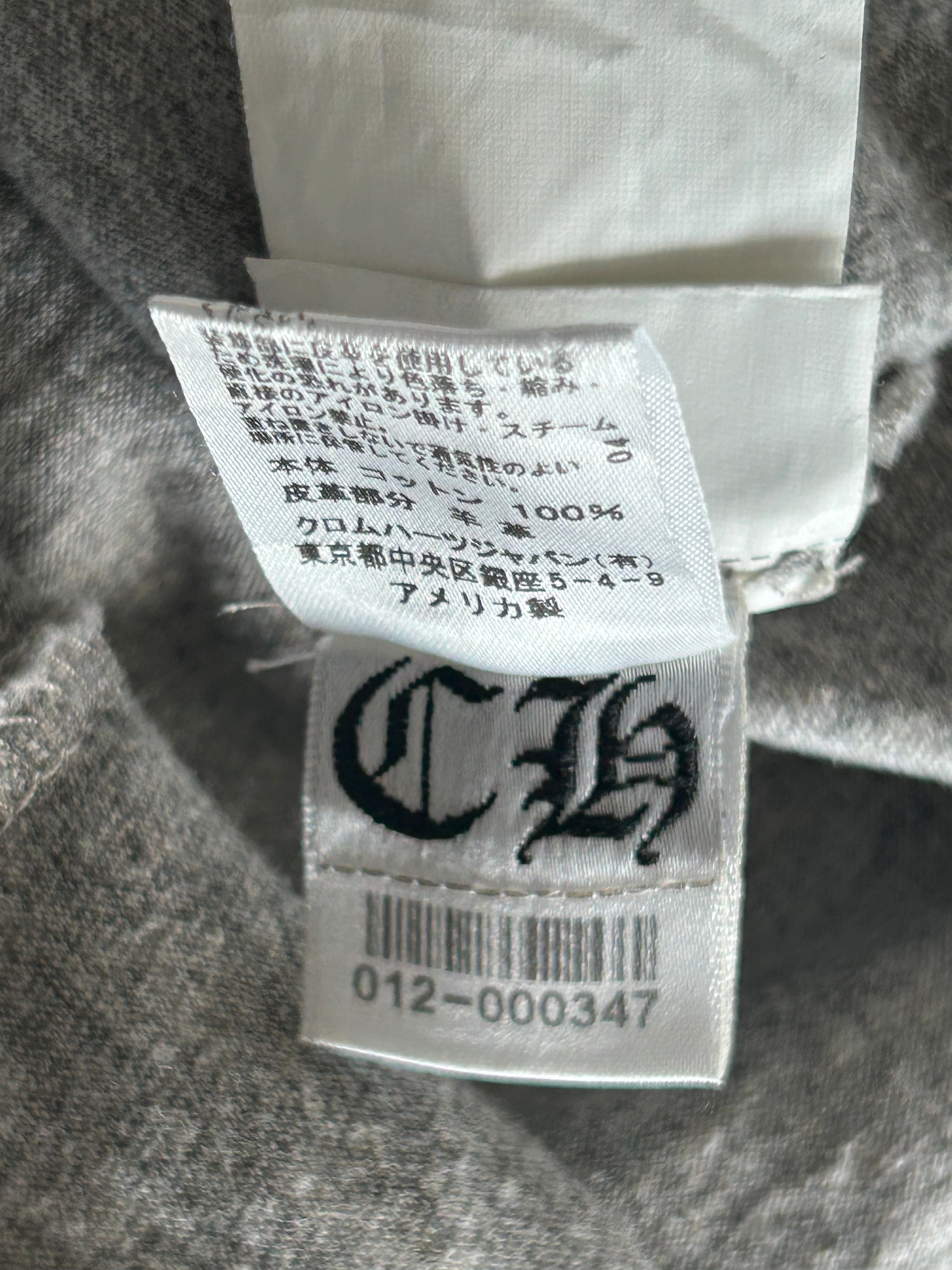 Chrome Hearts Grey & Black Leather Triple Cross T-Shirt for Men - Gothic Streetwear Fashion for Casual Outfits & Night Out