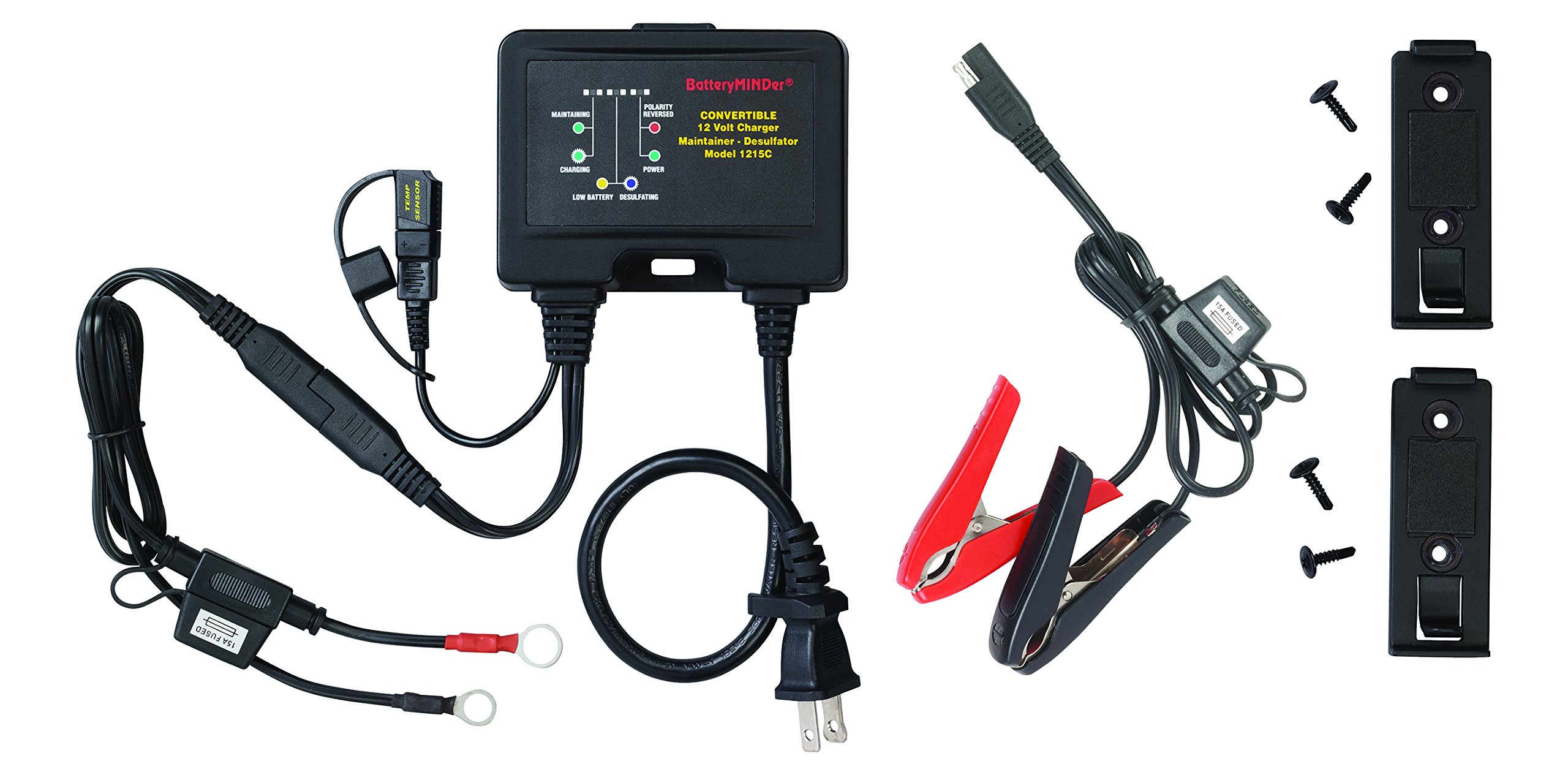 12V 1.5A Smart Battery Charger Maintainer & Desulfator - Multi-Purpose On-Board/Benchtop Charger for Car, Truck, Motorcycle, ATV, Boat, RV - Perfect for Winter Storage & Long-Term Vehicle Maintenance