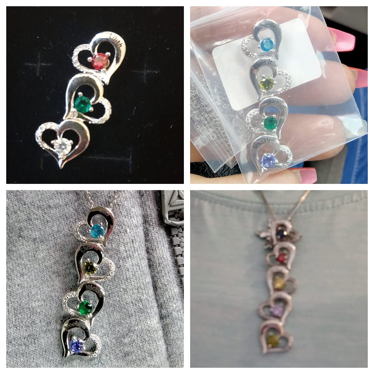 Personalized Heart Birthstone Necklace for Mom - Custom Name Mother's Day Gift for Women, Grandma - Perfect for Anniversaries, Birthdays & Special Occasions