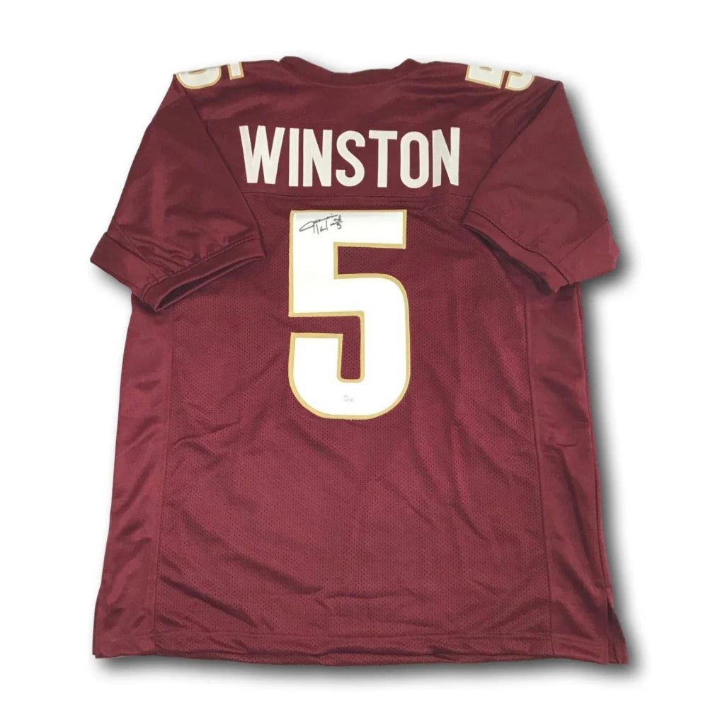Authentic Jameis Winston Signed FSU Football Jersey with JSA COA - Florida State Seminoles & Tampa Bay Buccaneers Collectible - Perfect for Sports Memorabilia Displays, Fan Gifts, and Autograph Collections