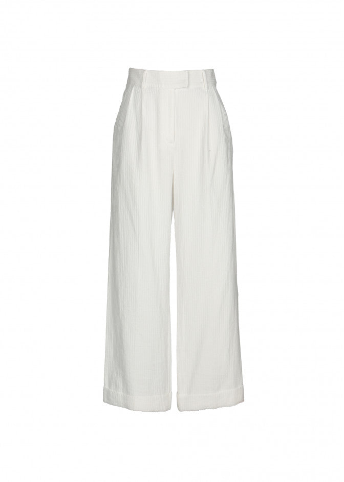 Palmer Trousers for Women - High Waisted White Pants for Work, Office & Casual Wear - Comfortable Stretch Fabric for Everyday Style