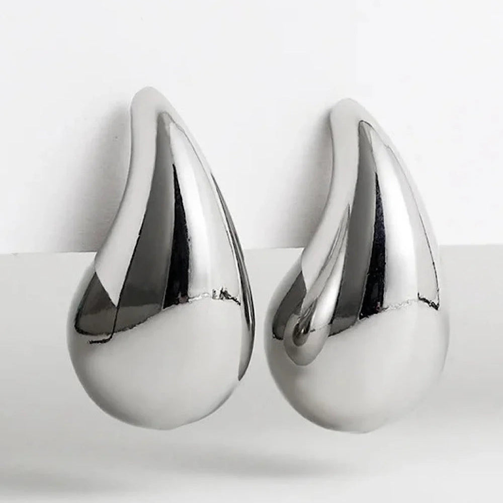 ROMALI Stainless Steel Medium Teardrop Earrings for Women - Hypoallergenic Dangle Drop Earrings - Elegant Jewelry Gift for Wedding, Party & Everyday Wear