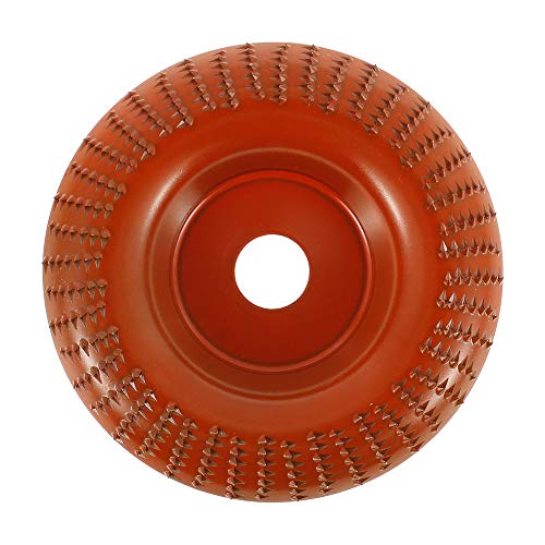 4 Inch Wood Carving Disc - 7/8 Inch Bore Tungsten Carbide Grinding Wheel for Angle Grinders | Woodworking, Shaping & Polishing | 100mm Arc Type Orange Sander Attachment | Perfect for DIY Projects, Furniture Making & Craft Work