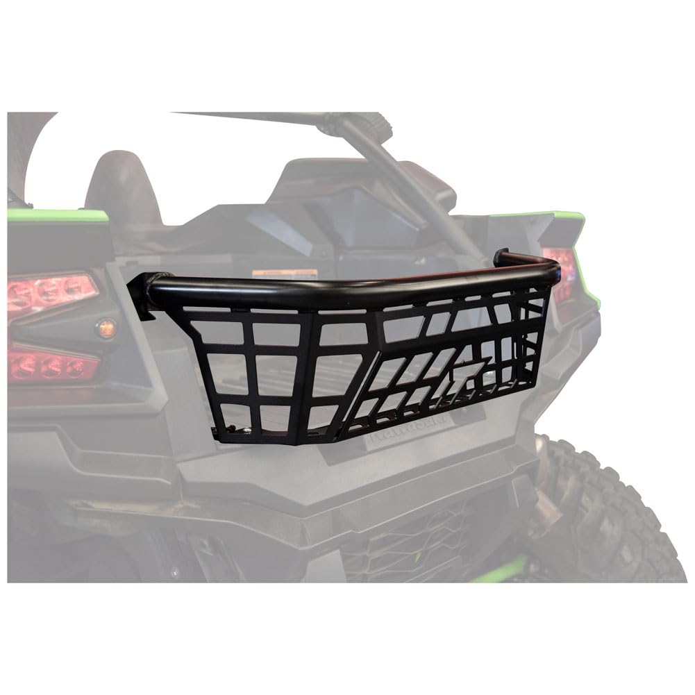 Black Powder Coated Tusk Cargo Barricade for 2022 Kawasaki Teryx KRX 1000 Special Edition - Heavy-Duty Off-Road Protection & Secure Gear Storage for Adventure Riding