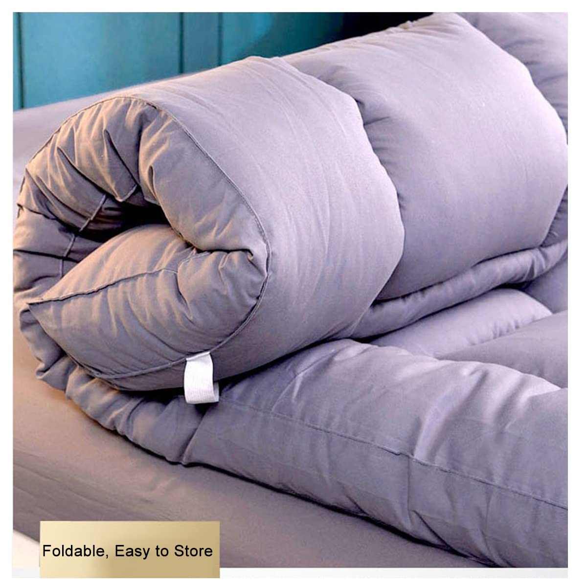 Cooling Mattress Topper Twin Size - Pillowtop Bed Topper with Anchor Bands, Soft Down Alternative Filling, Breathable Mattress Pad Cover (200x220cm, White) for Day Beds, Guest Rooms & Dorm Comfort