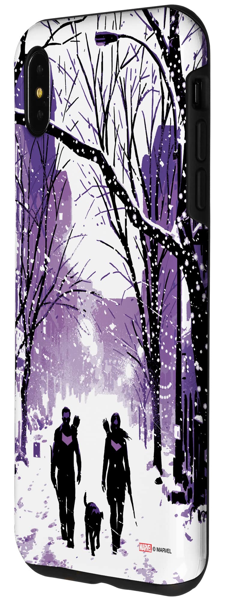 iPhone XS Max Marvel Hawkeye Snowy Landscape Phone Case - Durable Protective Cover with Superhero Design - Perfect for Marvel Fans, Outdoor Adventures & Winter Travel