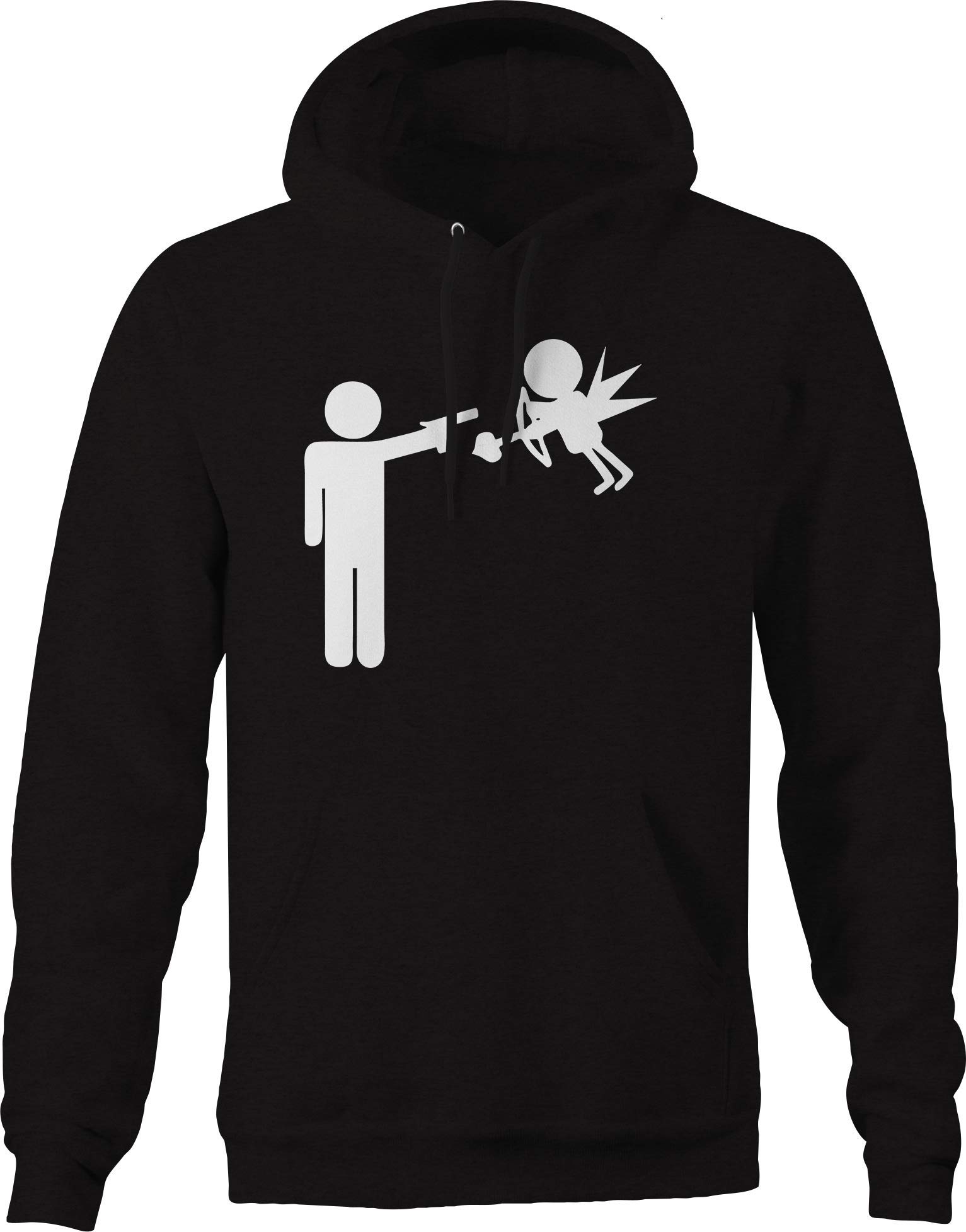 Men's Single Hoodie with Cupid Arrow Gun Design - Black | Stylish Casual Wear for Everyday & Date Nights