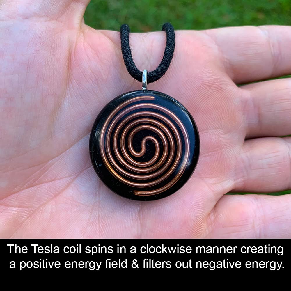 Orgone Energy Pendant Necklace - Natural Healing Orgonite Amulet with Tesla Coil Technology for EMF Protection & Positive Energy - Perfect for Meditation, Spiritual Balance & Daily Wear