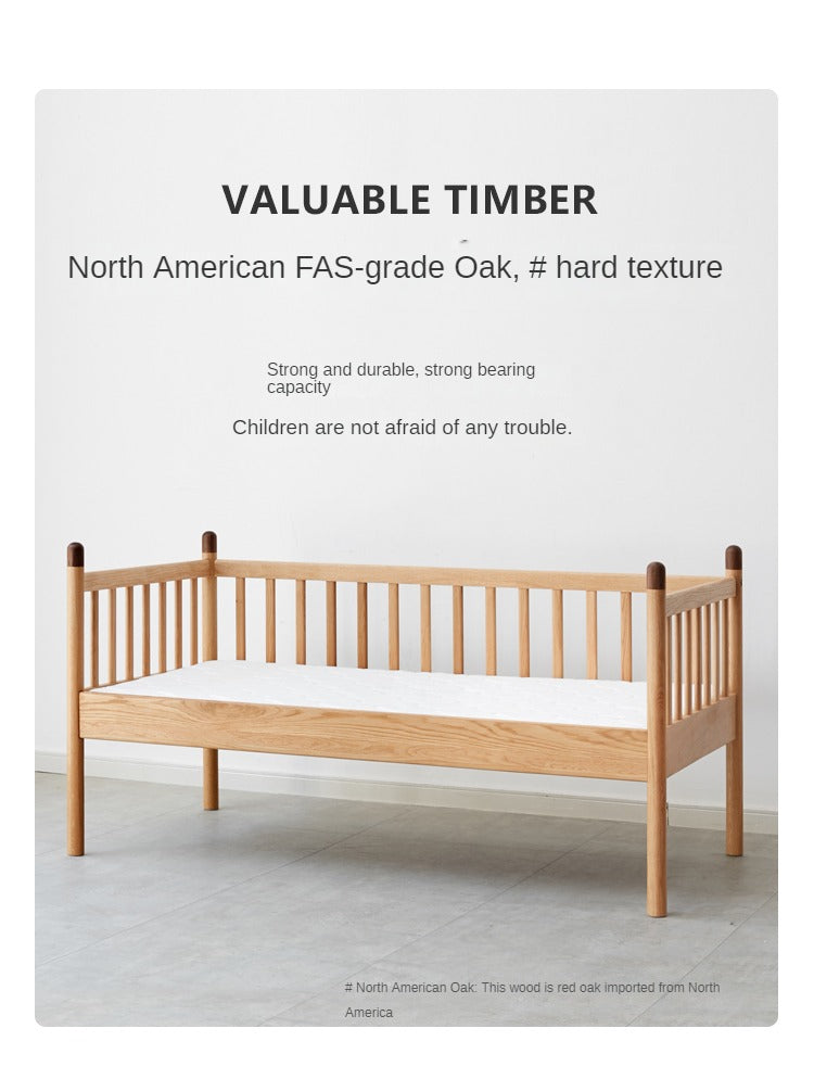 Premium Solid Oak Wood Toddler Bed – Sturdy & Safe for Kids | Perfect for Nursery, Bedroom & Daycare Use