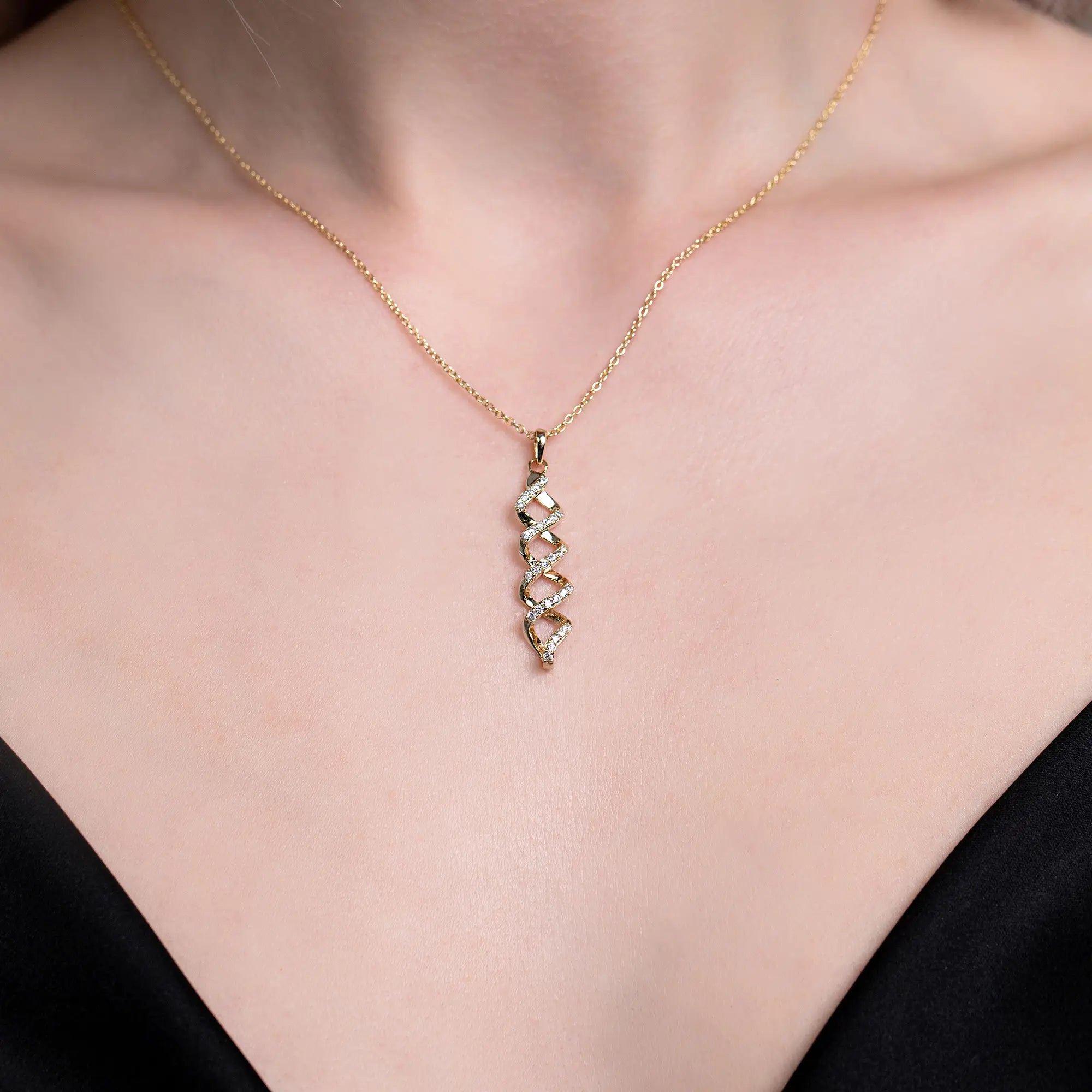 14K Gold Spiral Necklace for Women - Elegant Dainty Jewelry Gift for Her - Perfect for Weddings, Anniversaries & Special Occasions