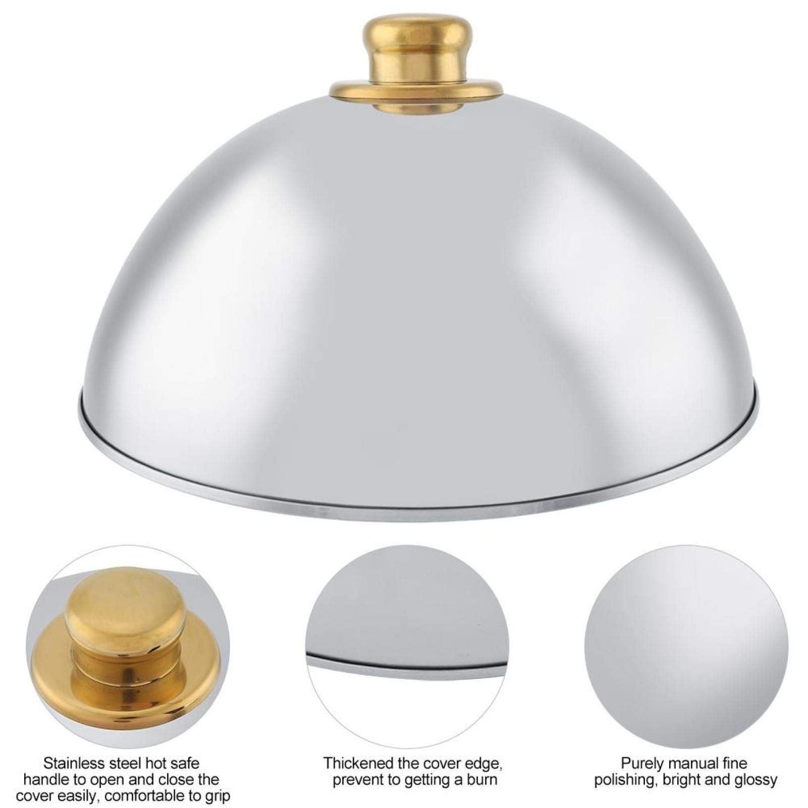 Haofy 12.5inch/10inch Stainless Steel Food Cover - Restaurant Serving Dish Lid to Keep Food Warm - Dome Platter Cover for Parties, Dinner, Picnics - Durable & Reusable Kitchen Accessory for Catering & Home Use (10inch)